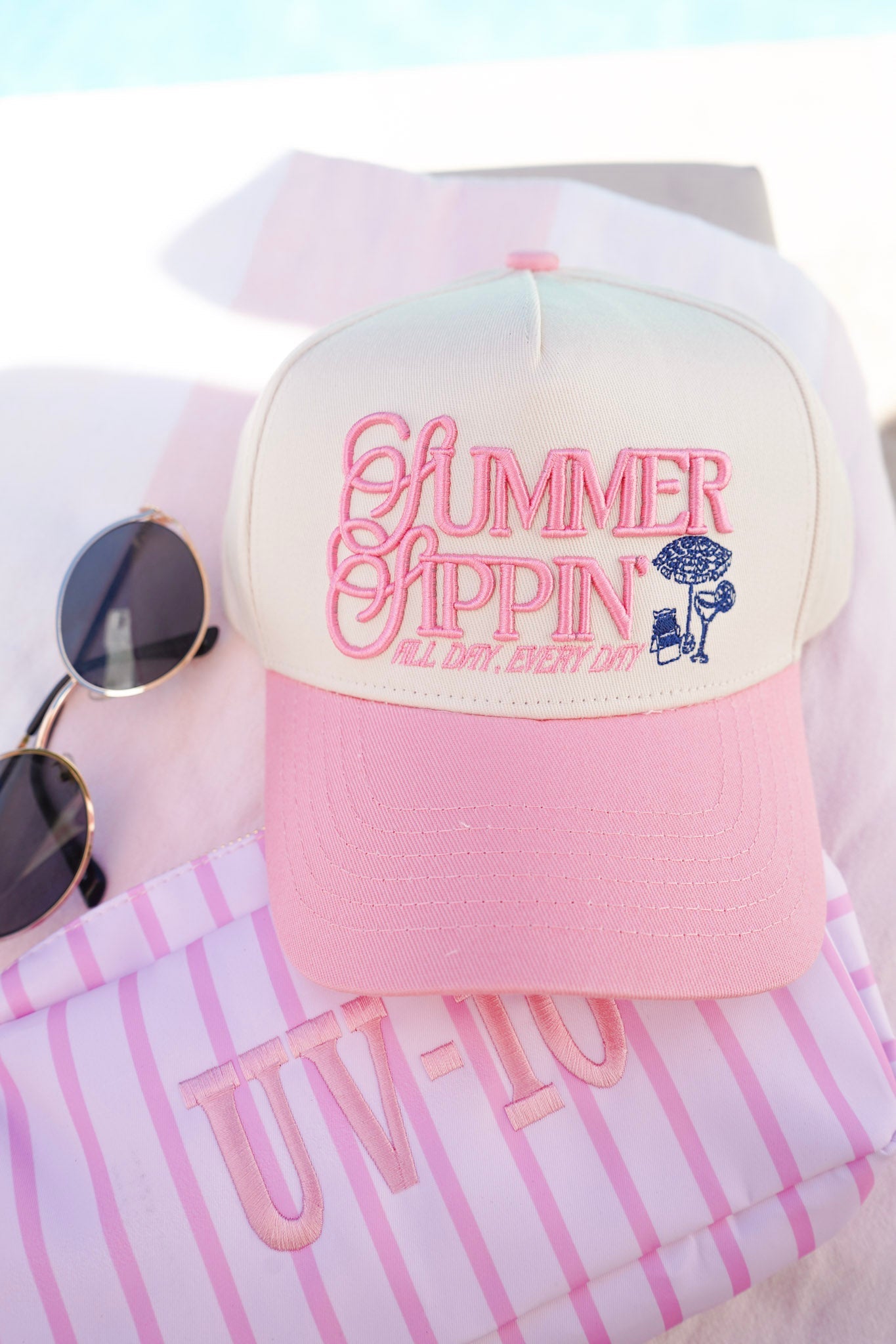 Summer Sippin' - Pink Vintage Trucker Hat - Bexa Boutique