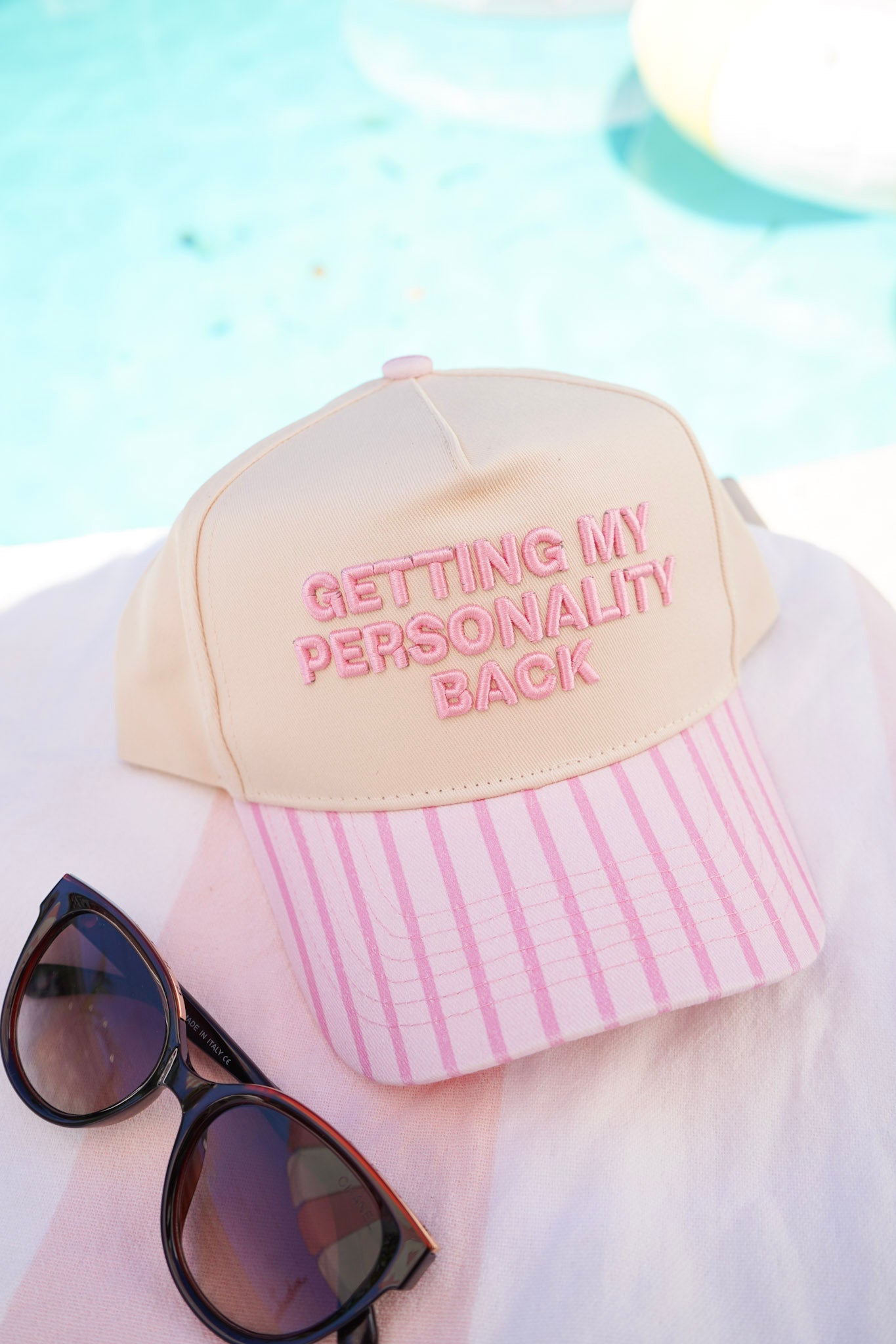 Getting my Personality Back - Pink Stripe Trucker Hat - Bexa Boutique