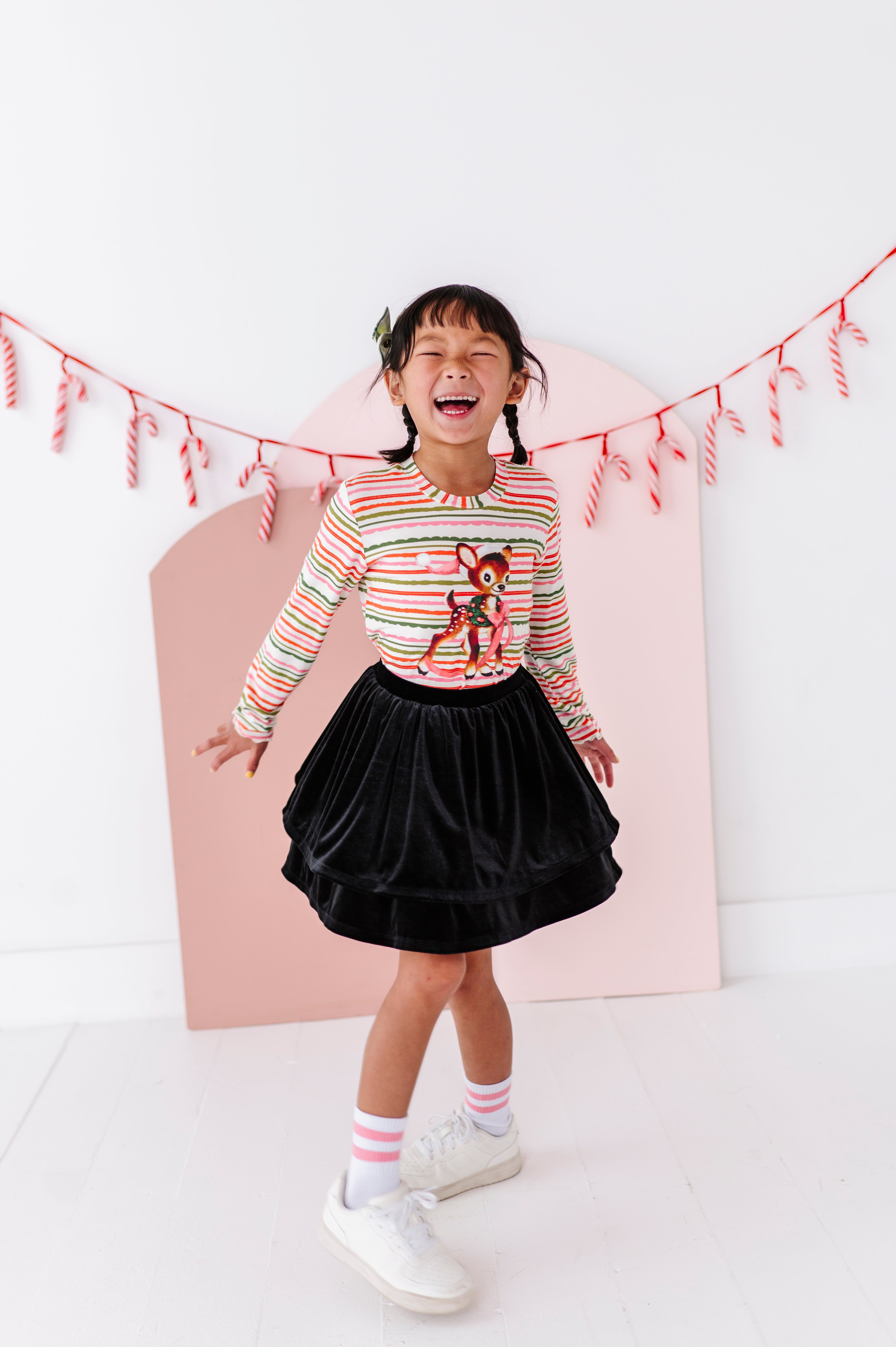 Vintage Reindeer Top| Bamboo Long Sleeve