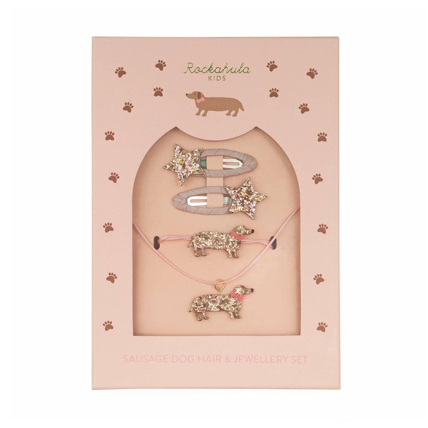 Sausage Dog Hair & Jewelery Set