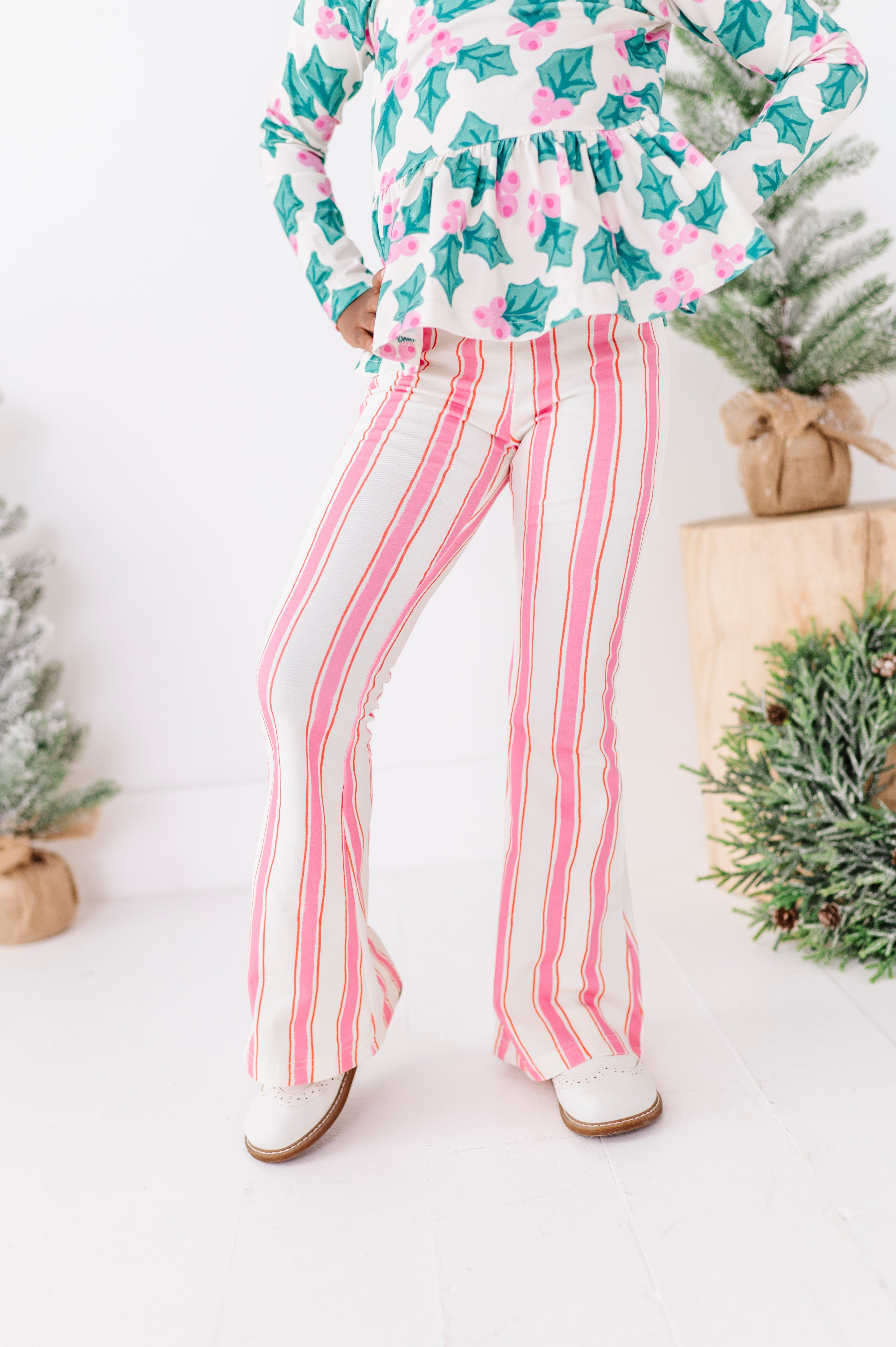Pink Candy Cane Stripe Pants| FLARES