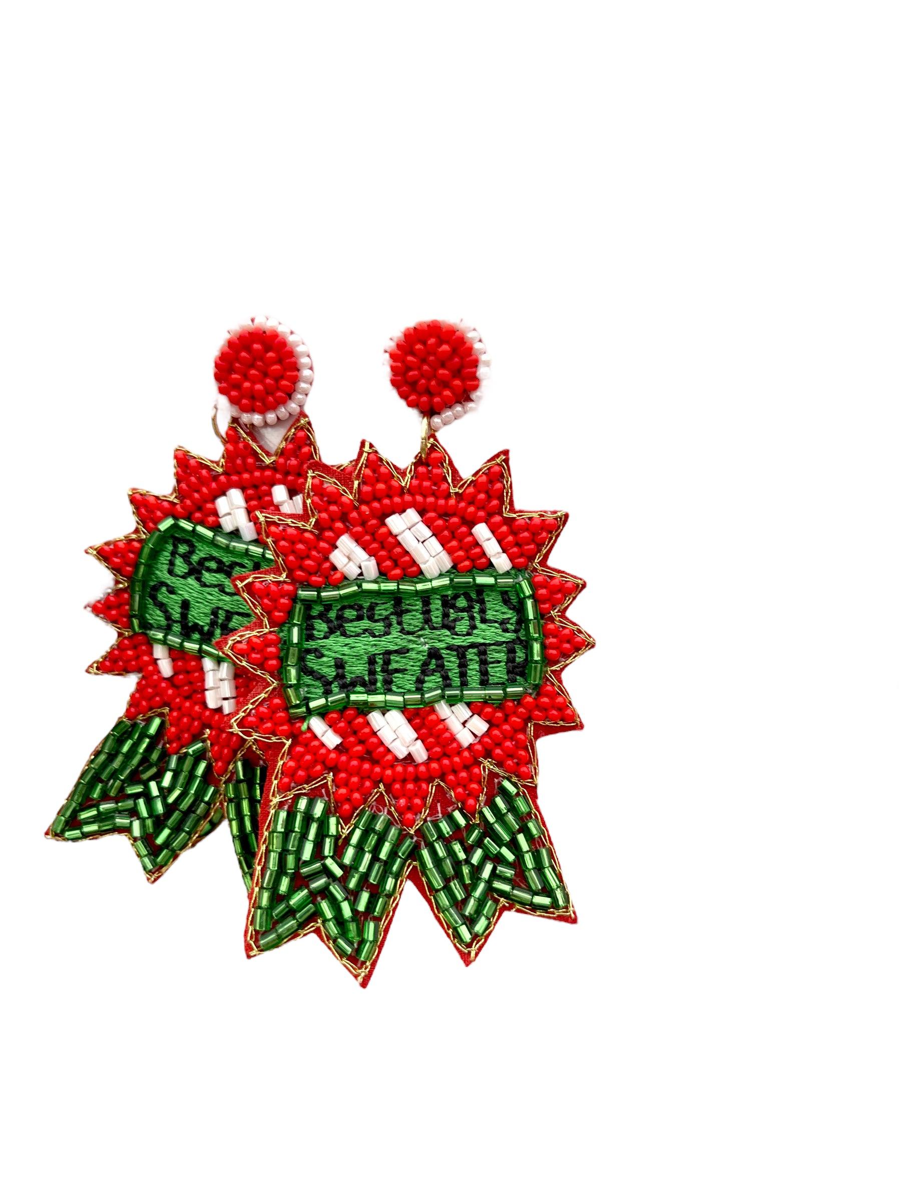 Beaded Ugly Christmas Sweater Earrings - Bexa Boutique