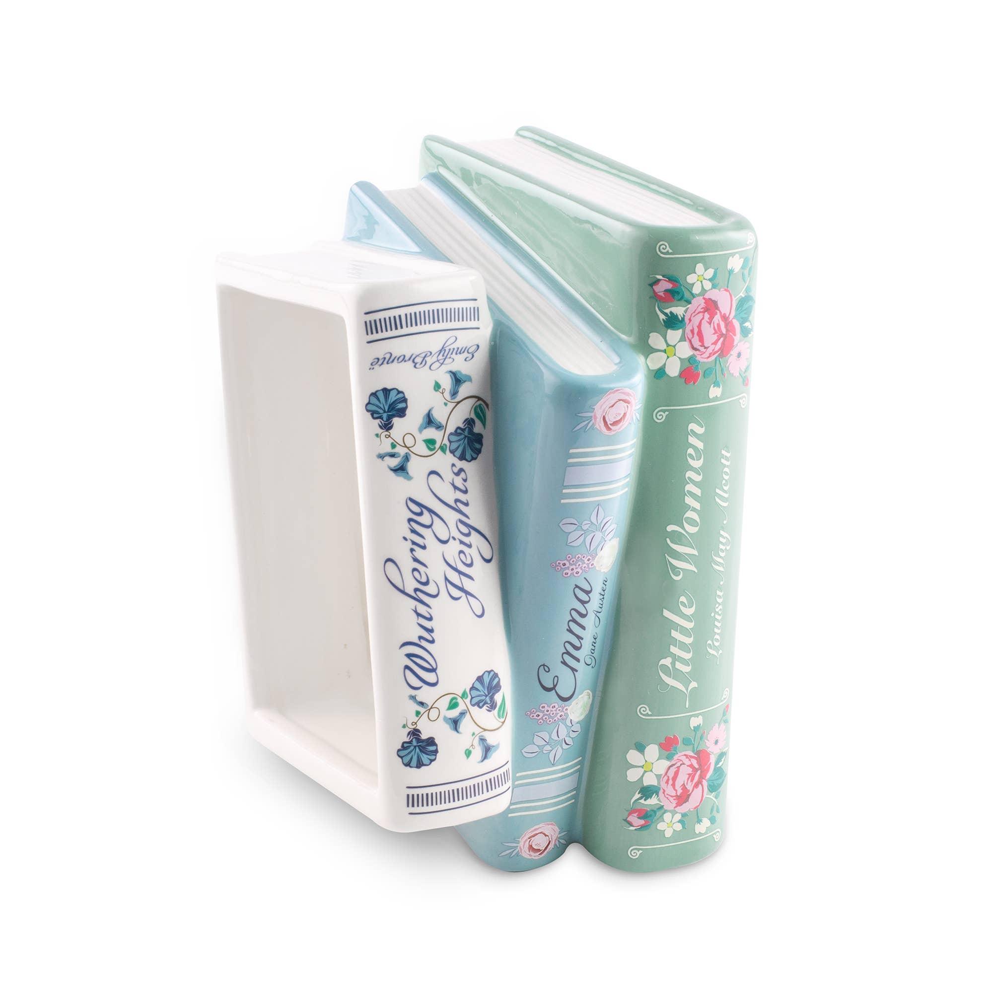 Stacked Books Ceramic Planter