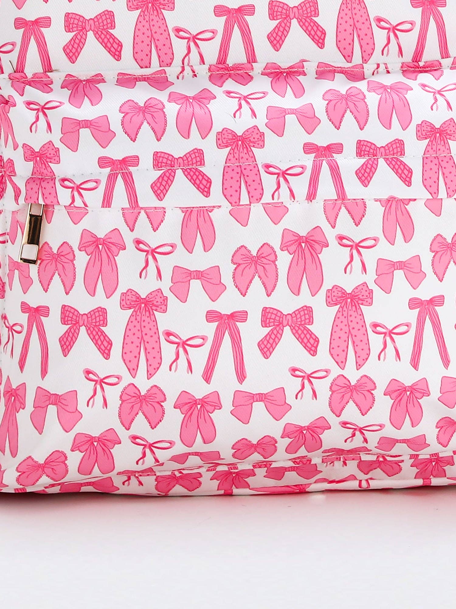 Bow Print Girls Canvas Backpack