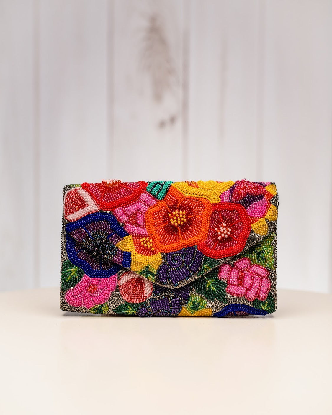 Fashion Floral Clutch Bag - Silver - Bexa Boutique