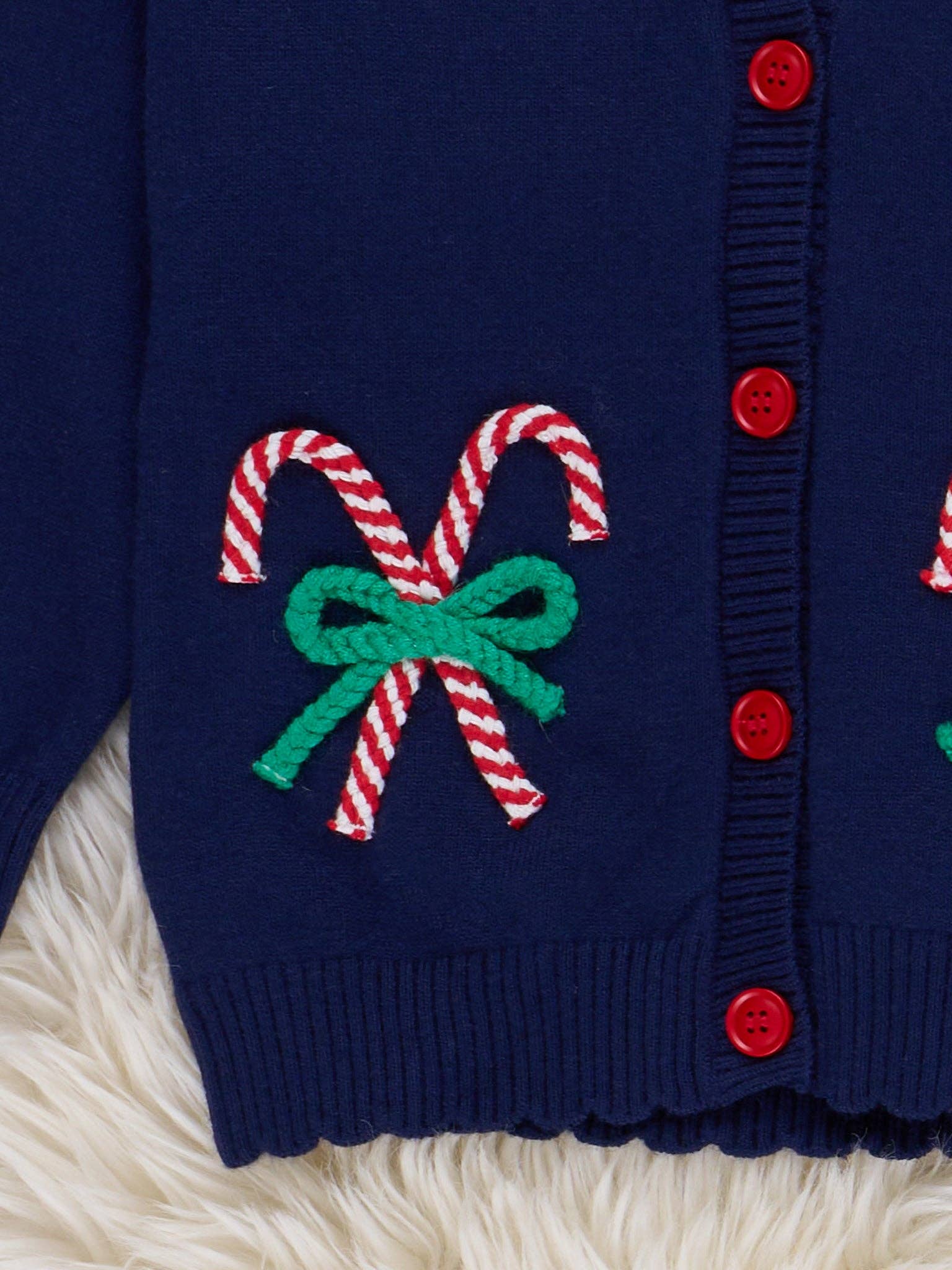 Candy Cane Munchers Embroidered Cardigan - Bexa Boutique