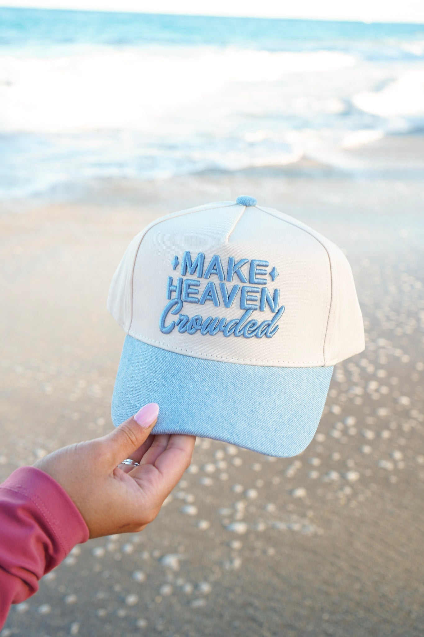 Make Heaven Crowded - Vintage Trucker Hat - Denim - Bexa Boutique
