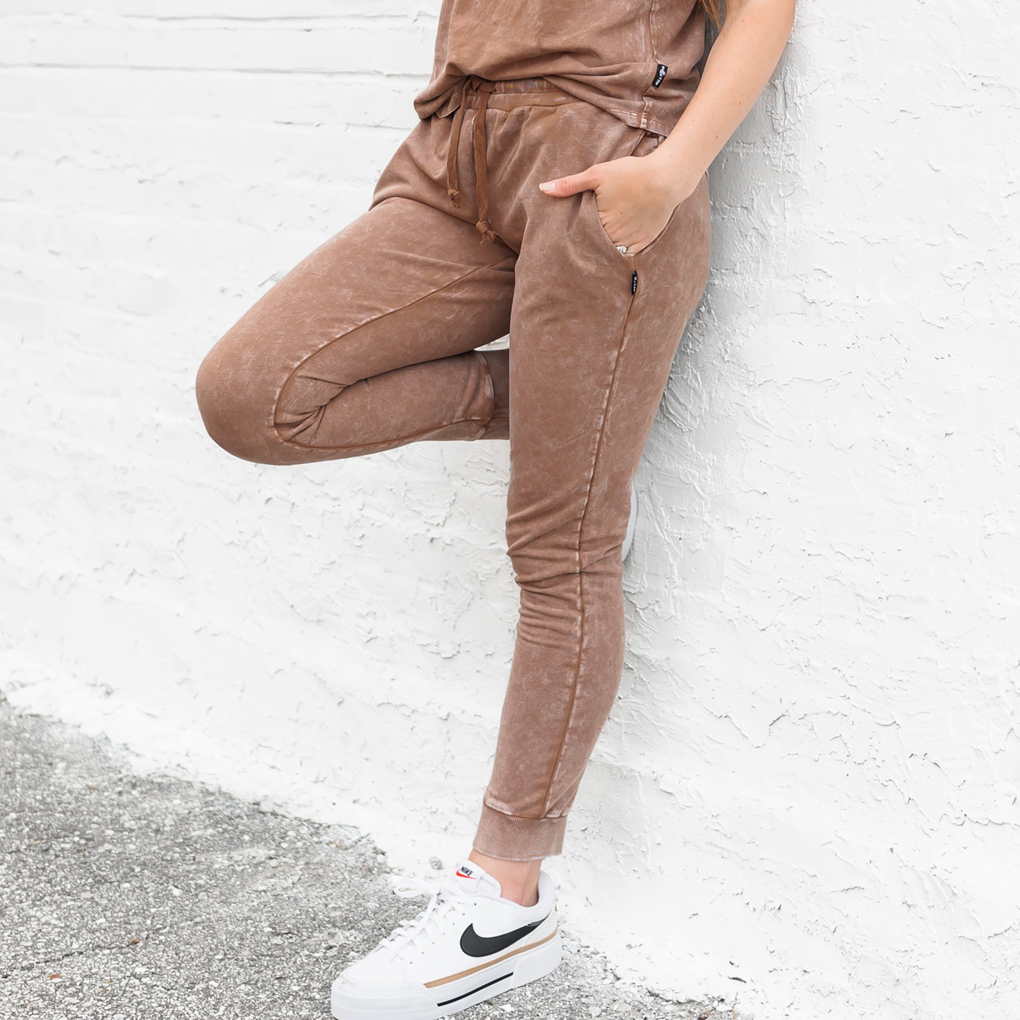 MAMA JOGGERS- Bark Snow Wash - Bexa Boutique