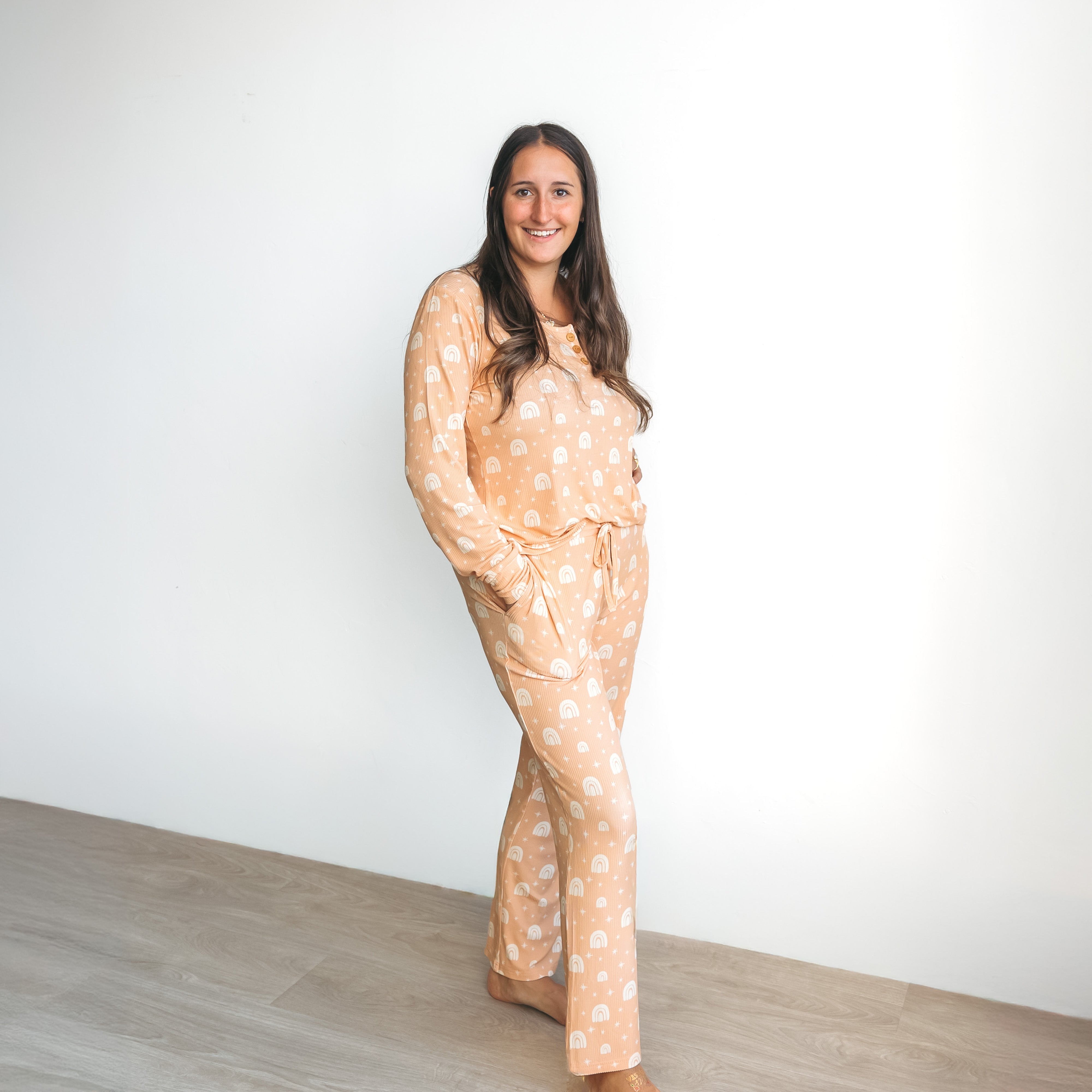 WOMANS PAJAMA SET- Rainbow Ribbed - Bexa Boutique