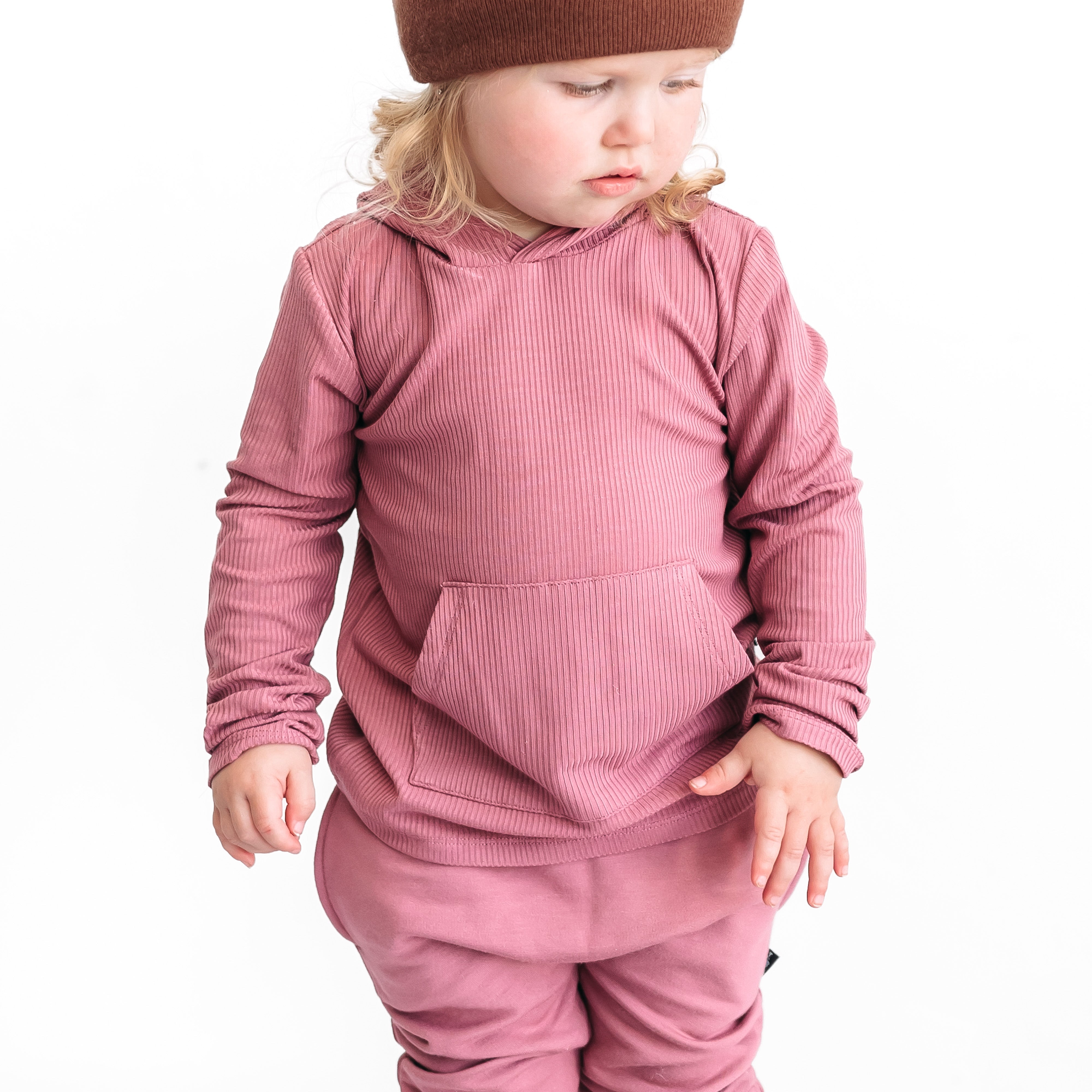 LONG SLEEVE HOODIE- Mauve - Bexa Boutique