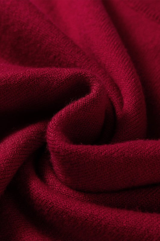 Solid Crewneck Cap Sleeve Knit Sweater - Racing Red - Bexa Boutique