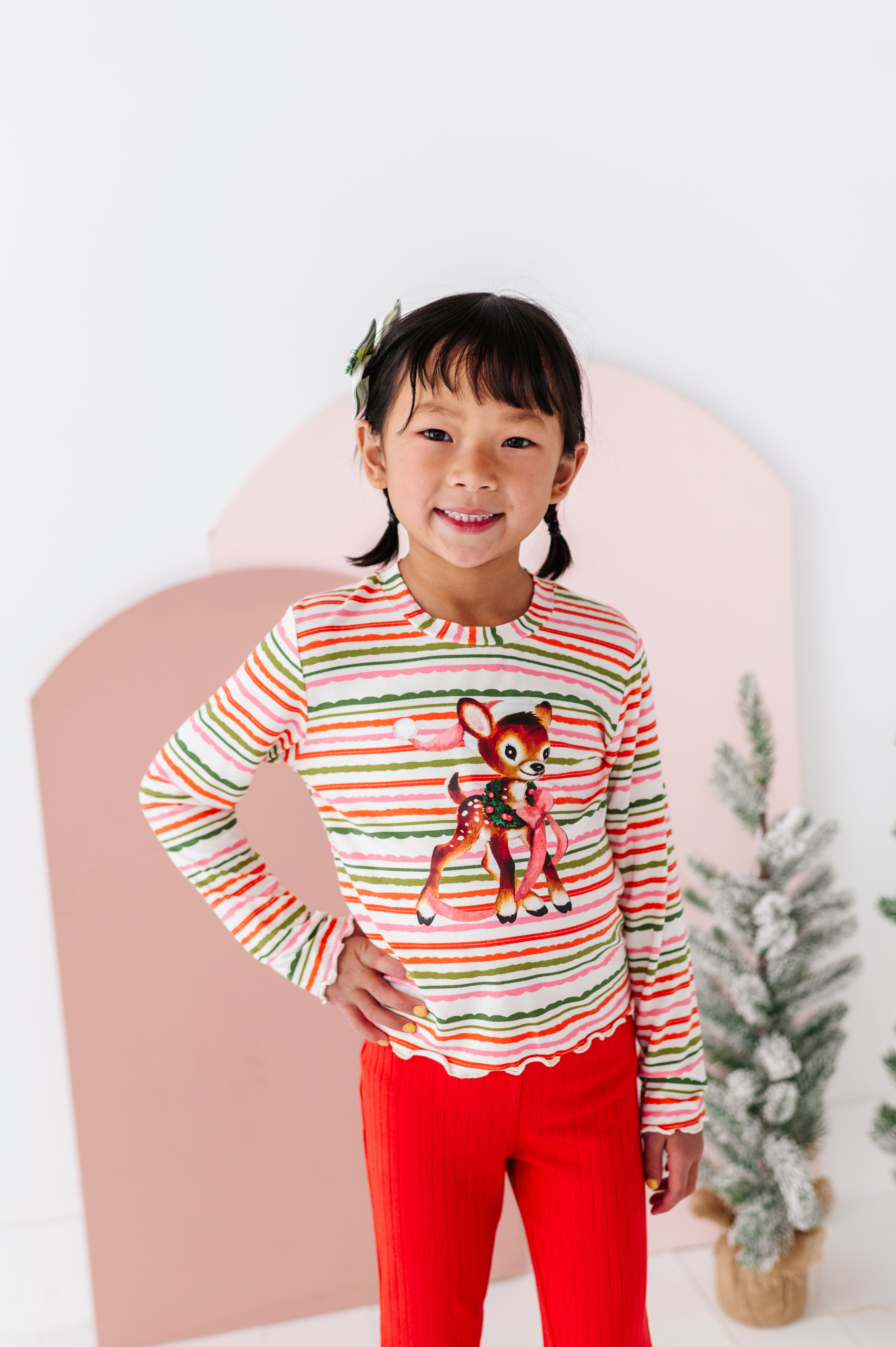 Vintage Reindeer Top| Bamboo Long Sleeve