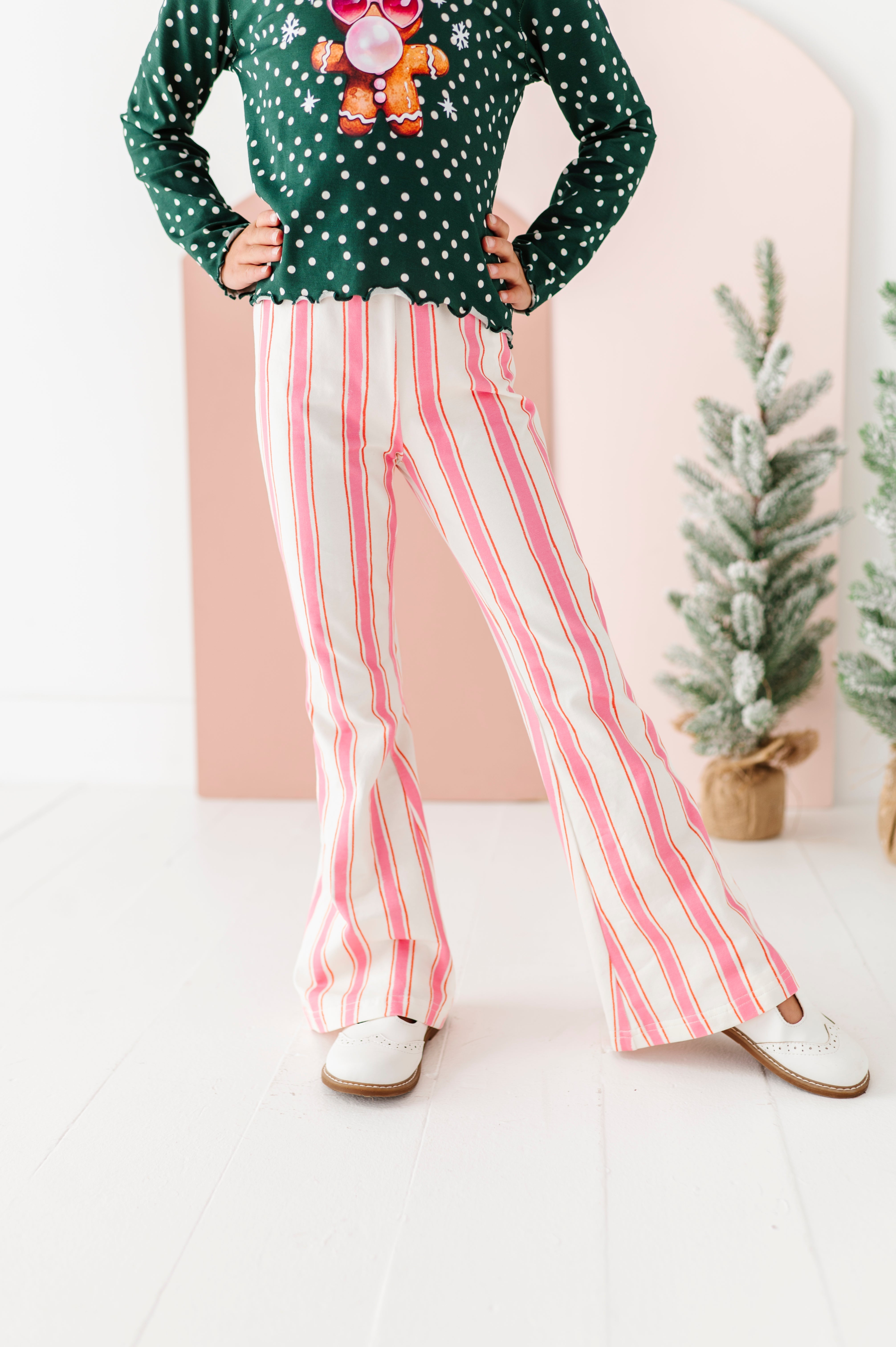 Pink Candy Cane Stripe Pants| FLARES