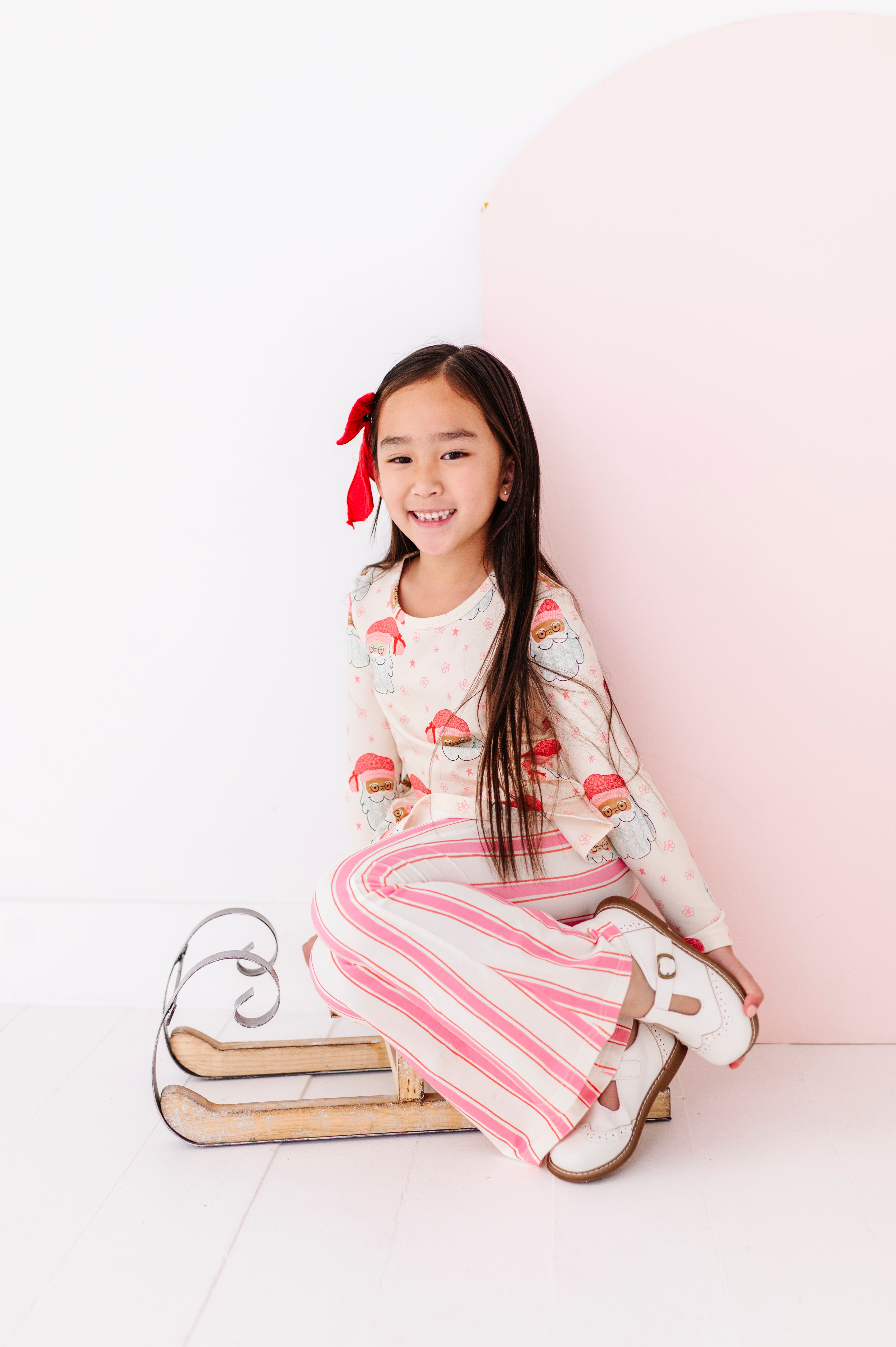 Pink Santas Top | PEPLUM