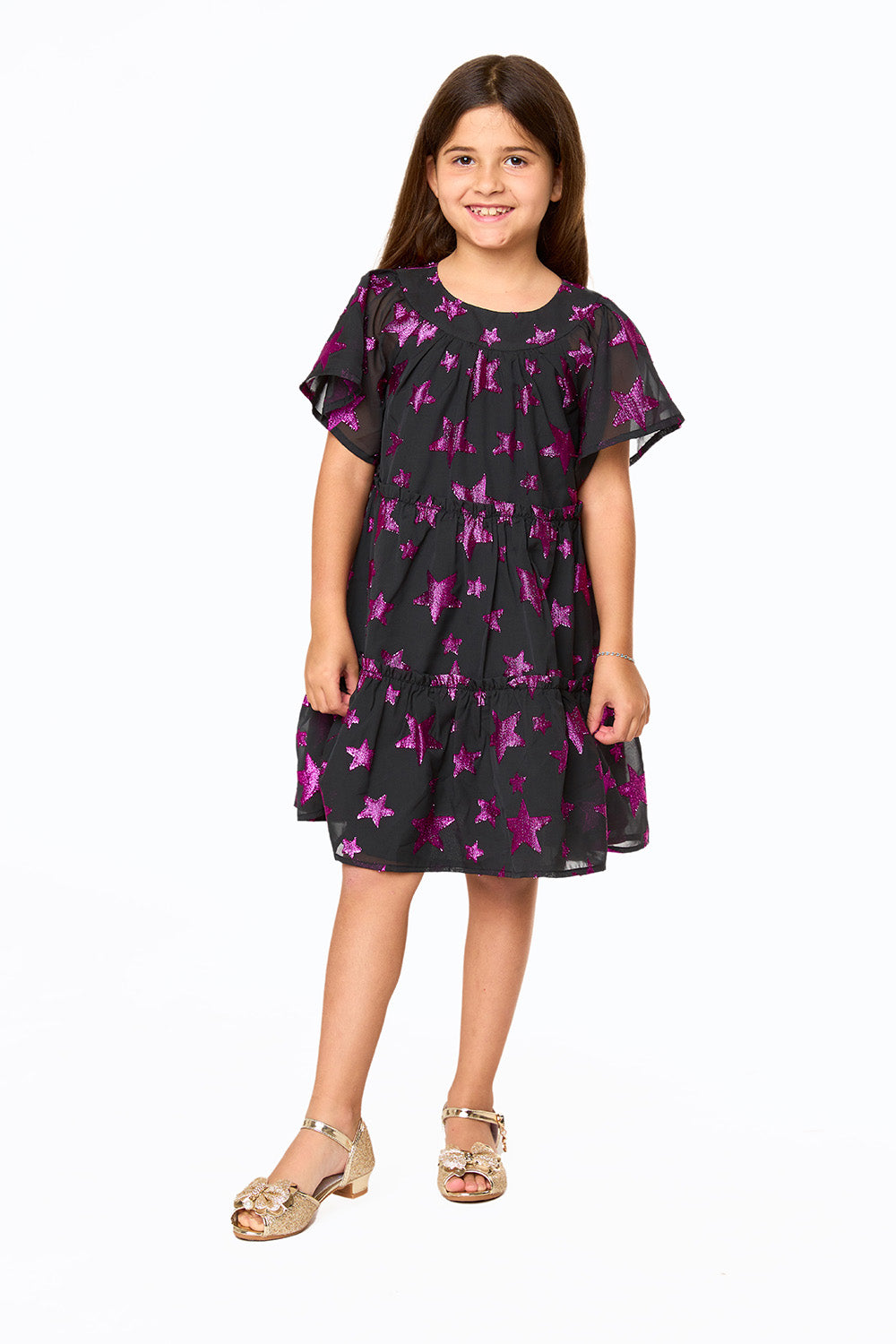 Kenzie Girls Dress - Celestial - Black - Bexa Boutique