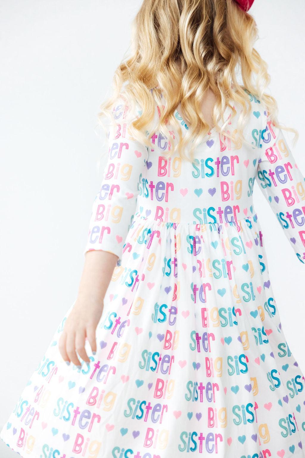 Big Sister 3/4 Sleeve Pocket Twirl Dress - Bexa Boutique