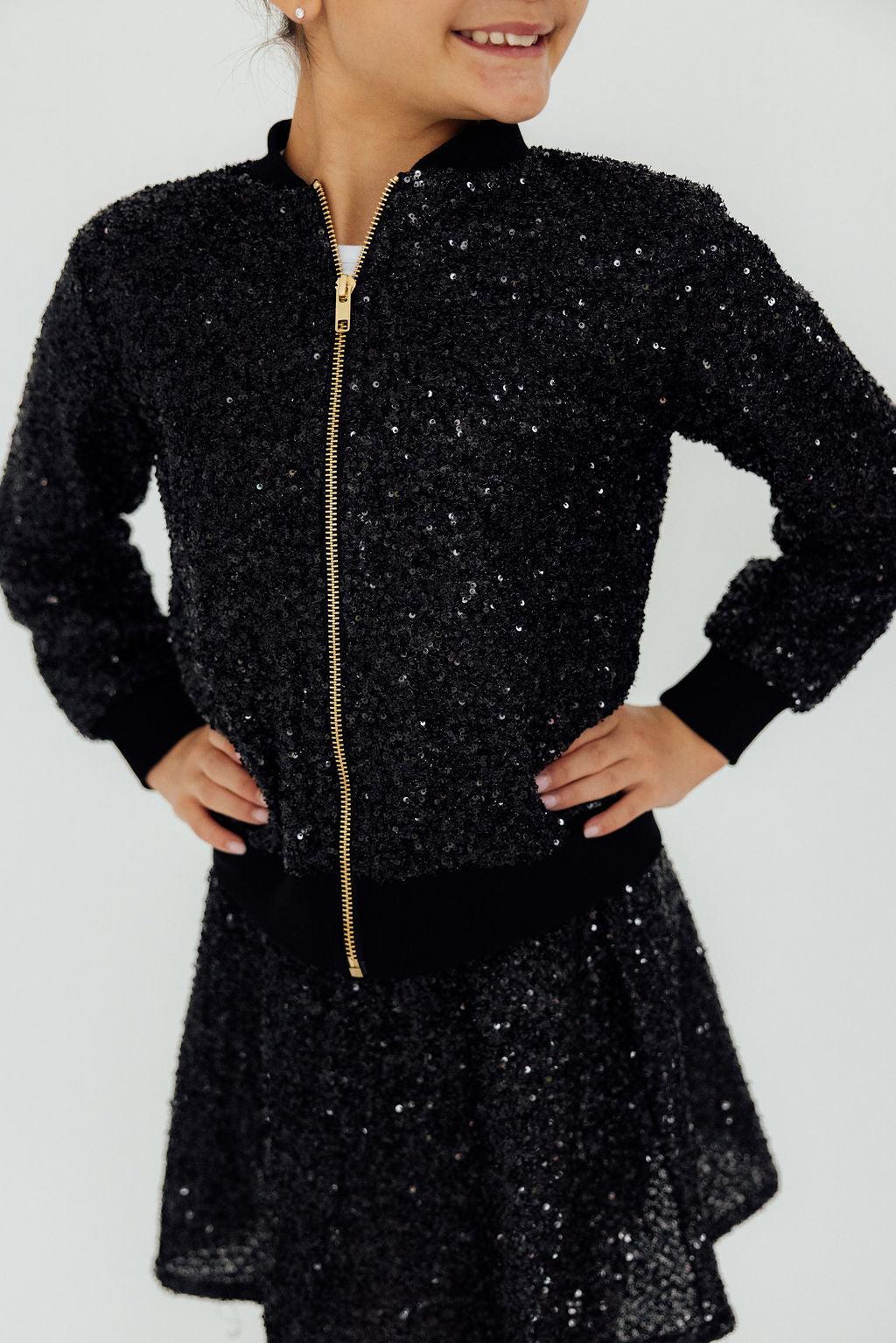 Black Sequin Jacket - Bexa Boutique