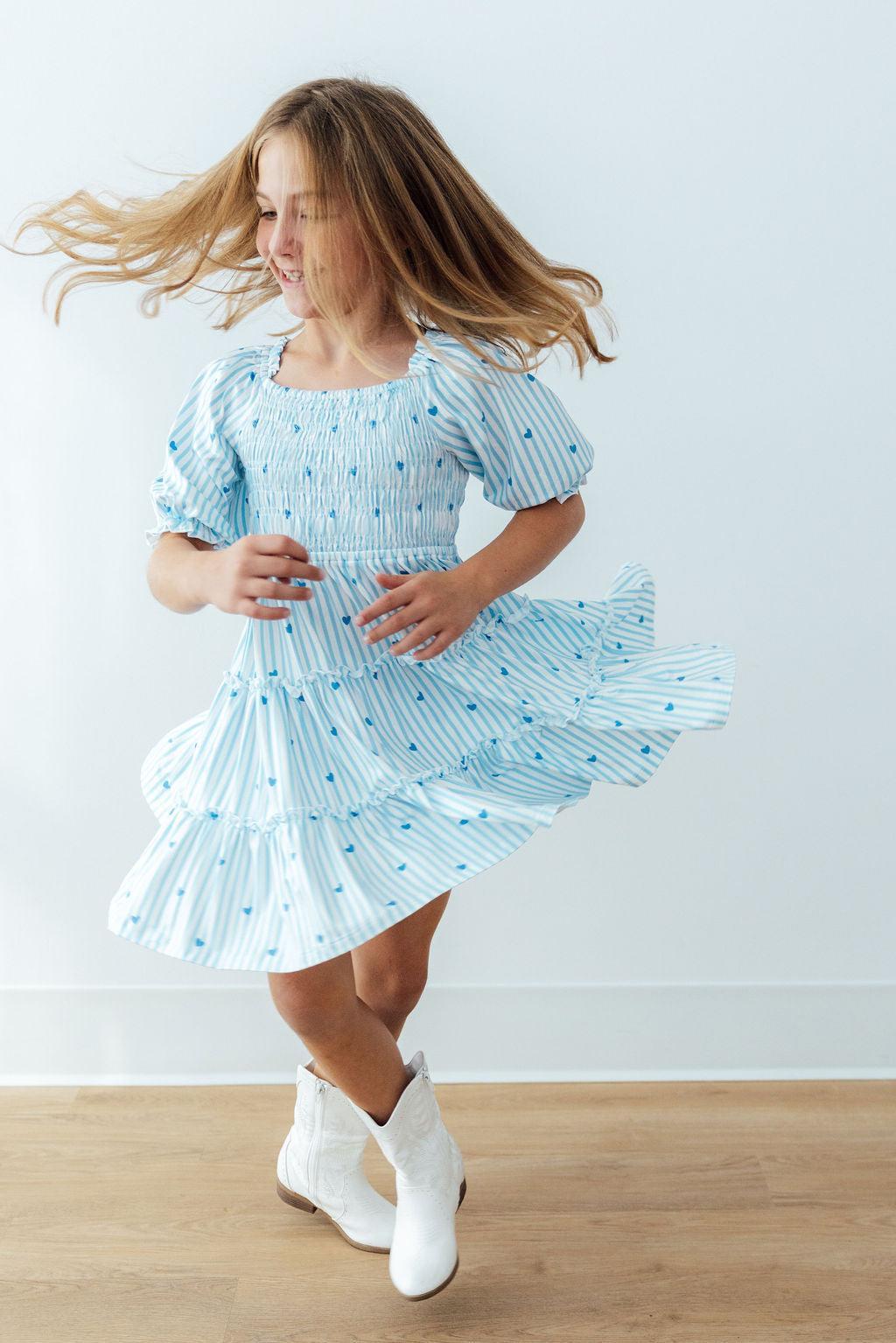 Blueberry Kisses Smocked Ruffle Dress - Bexa Boutique