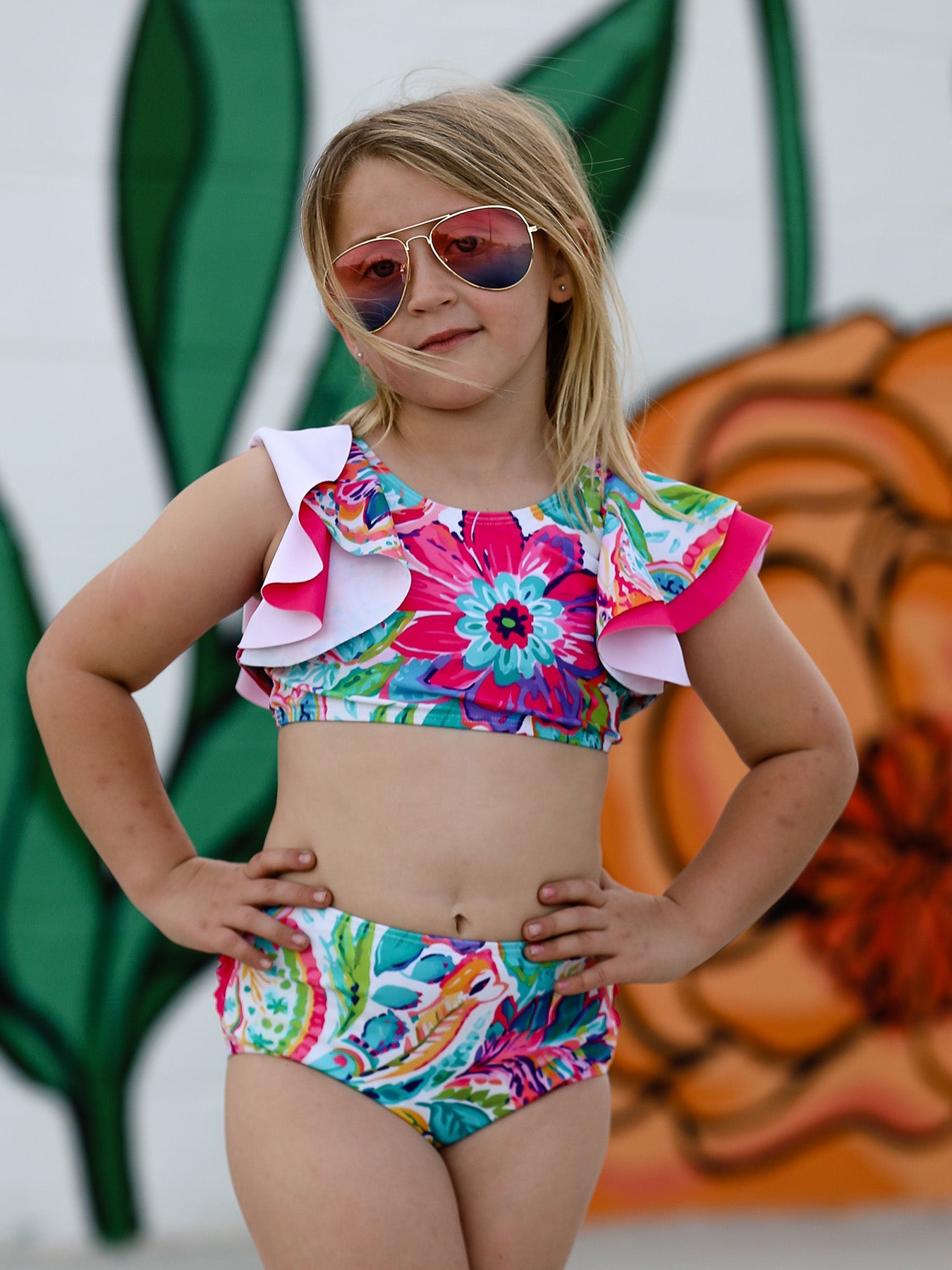 "Colorful Pattern" Girls' Boutique Swimsuit - Bexa Boutique