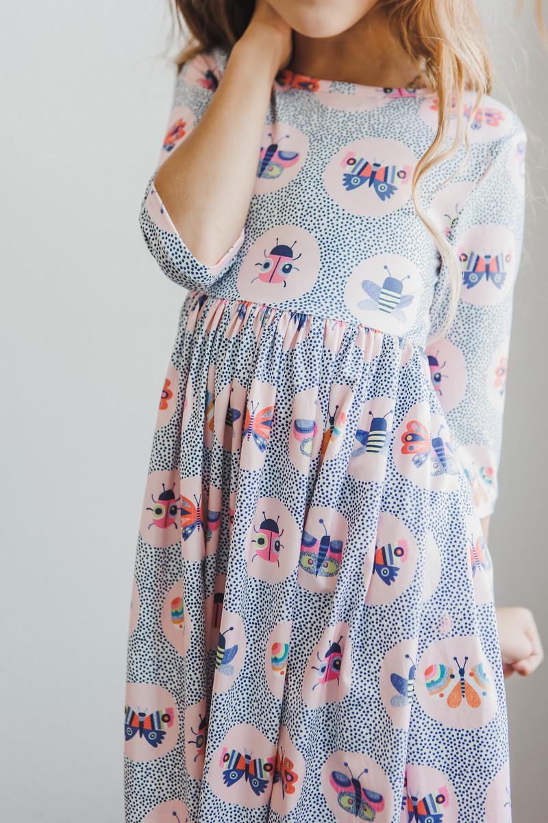 Butterfly Effect 3/4 Sleeve Pocket Twirl Dress - Bexa Boutique
