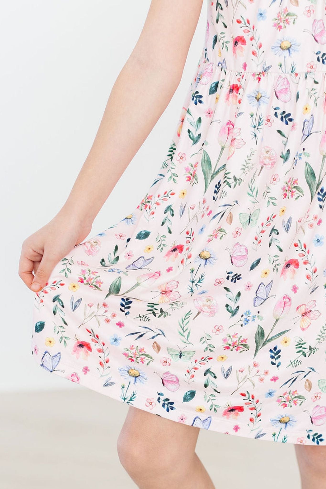 Butterfly Meadows Ruffle Cross Back Dress - Bexa Boutique
