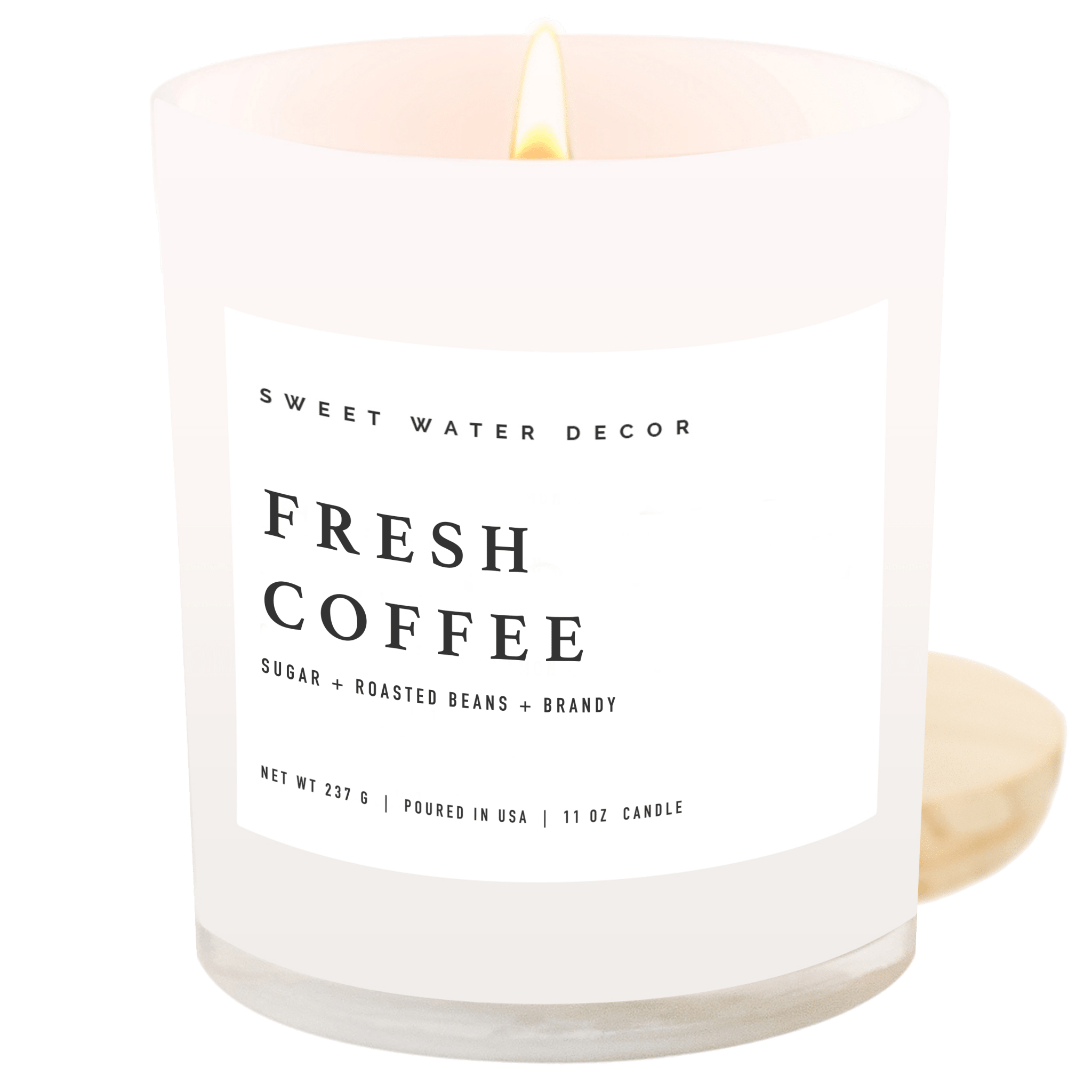 Fresh Coffee Soy Candle - White Jar - 11 oz - Bexa Boutique