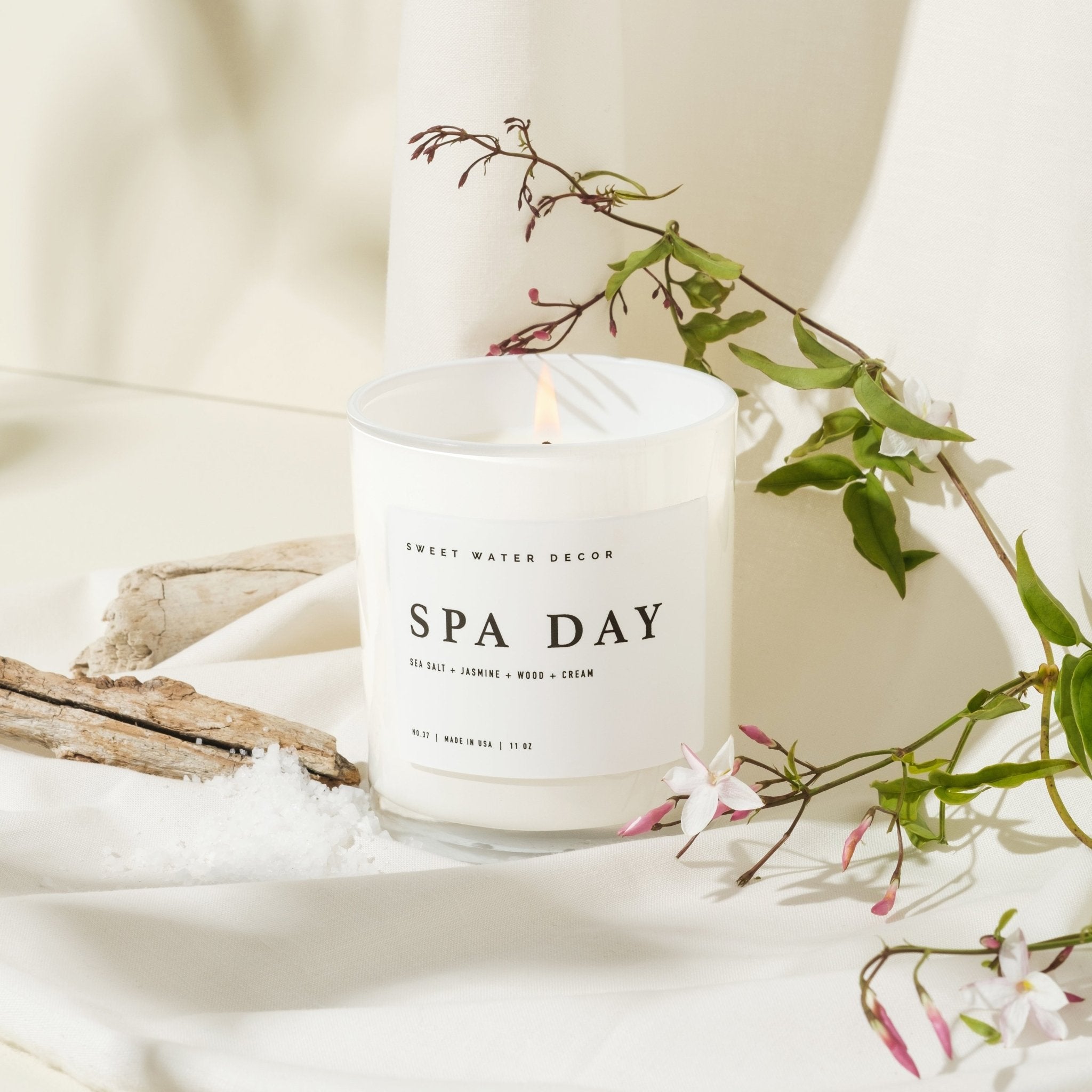 Spa Day Soy Candle - White Jar - 11 oz - Bexa Boutique