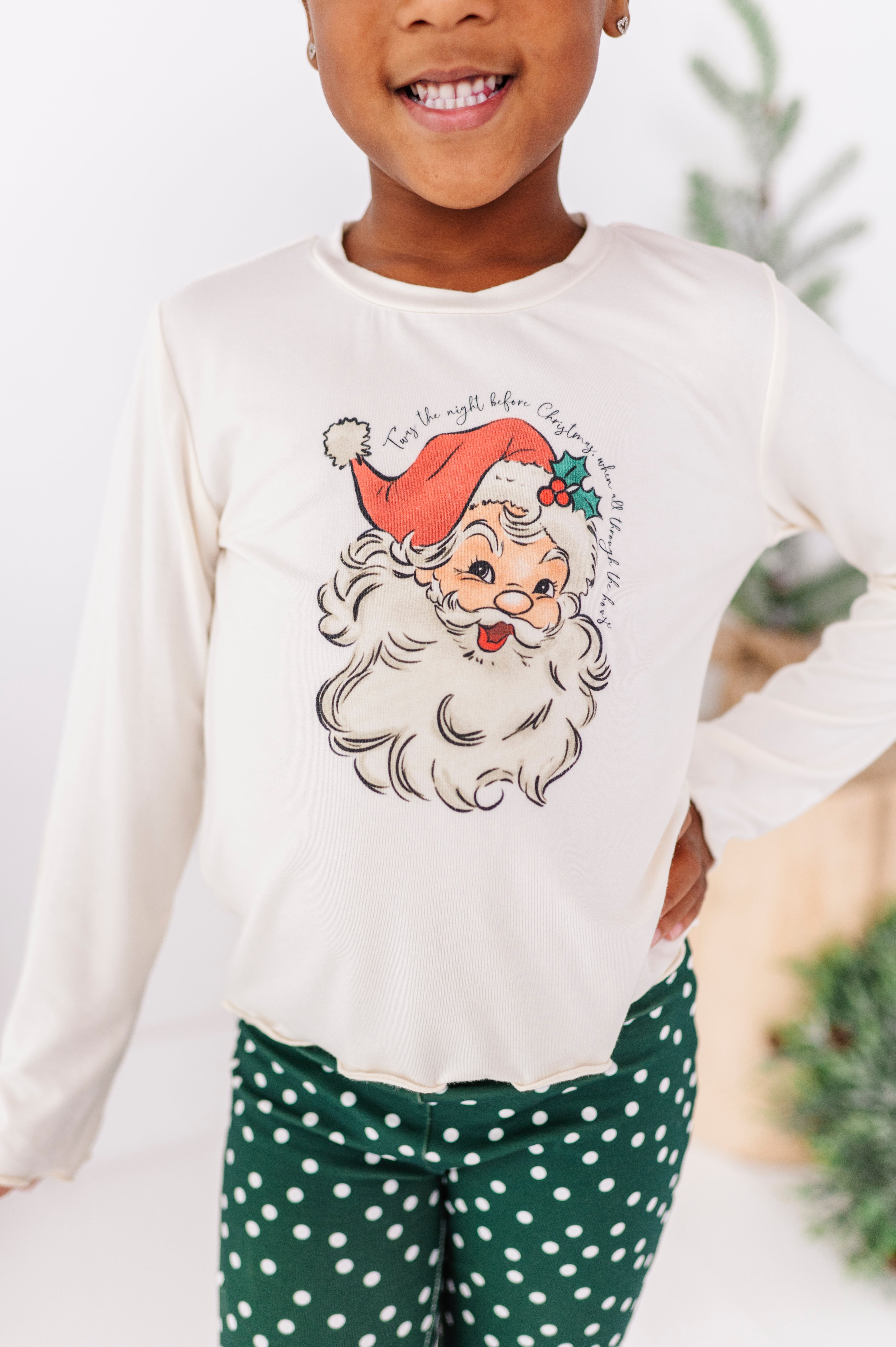 Jolly Santa Top| Bamboo Long Sleeve