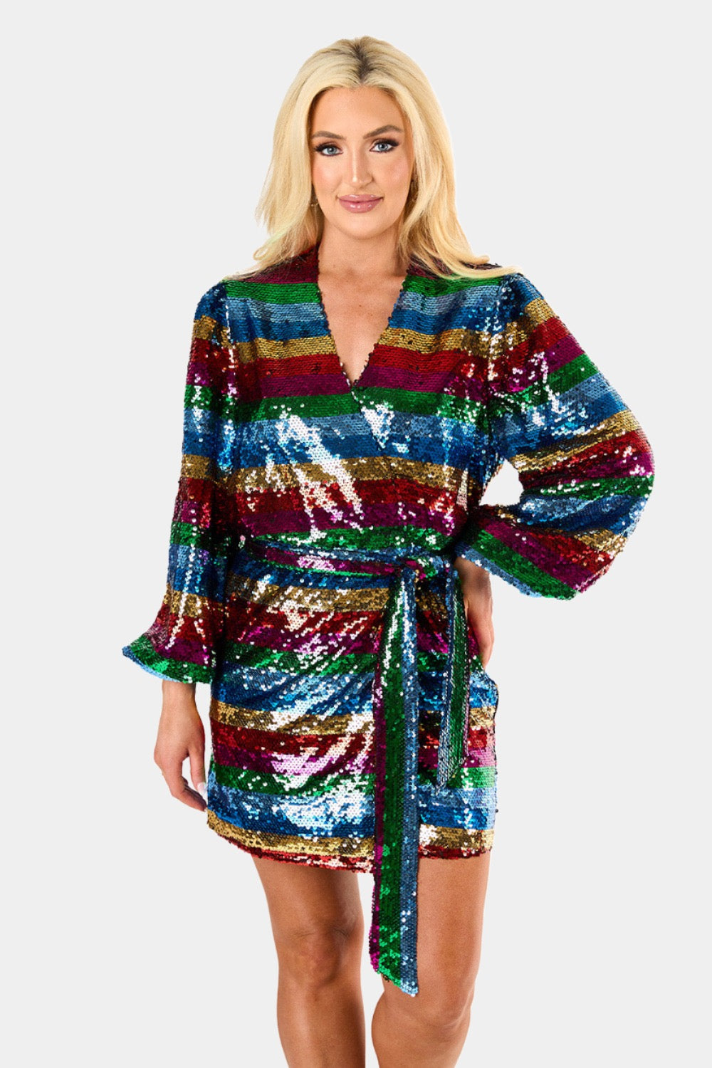 Adeline Sequin Wrap Dress - Prism - Prism - Bexa Boutique
