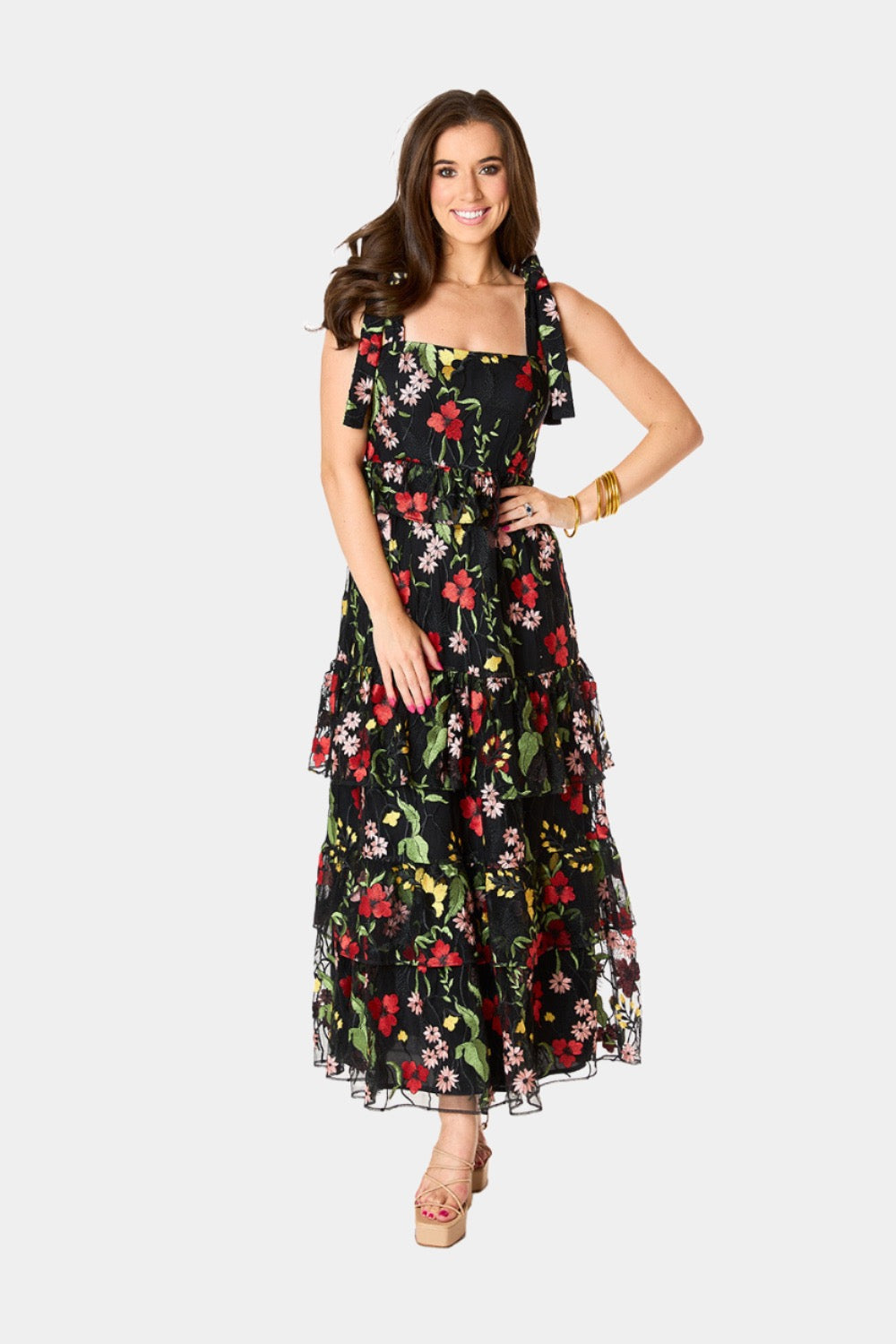 Edie Tie-Shoulder Maxi Dress - Lost In It - Bexa Boutique
