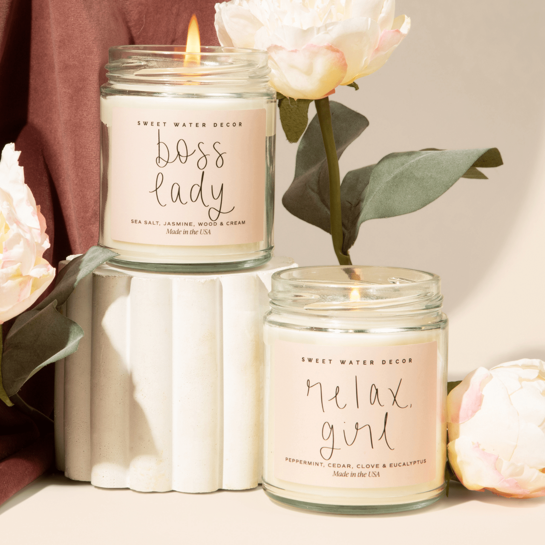 Boss Lady Soy Candle - Clear Jar - 9 oz (Spa Day) - Bexa Boutique