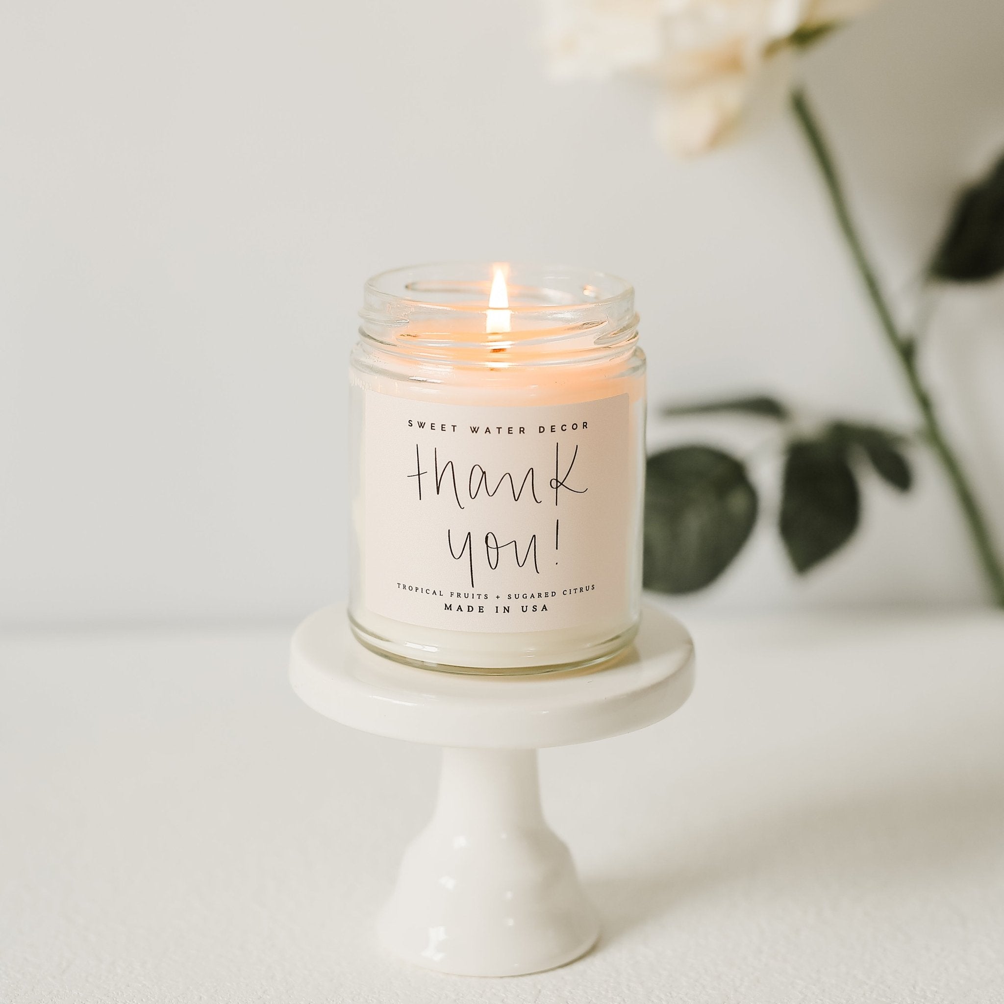 Thank You! Soy Candle - Clear Jar - 9 oz (Island Air) - Bexa Boutique