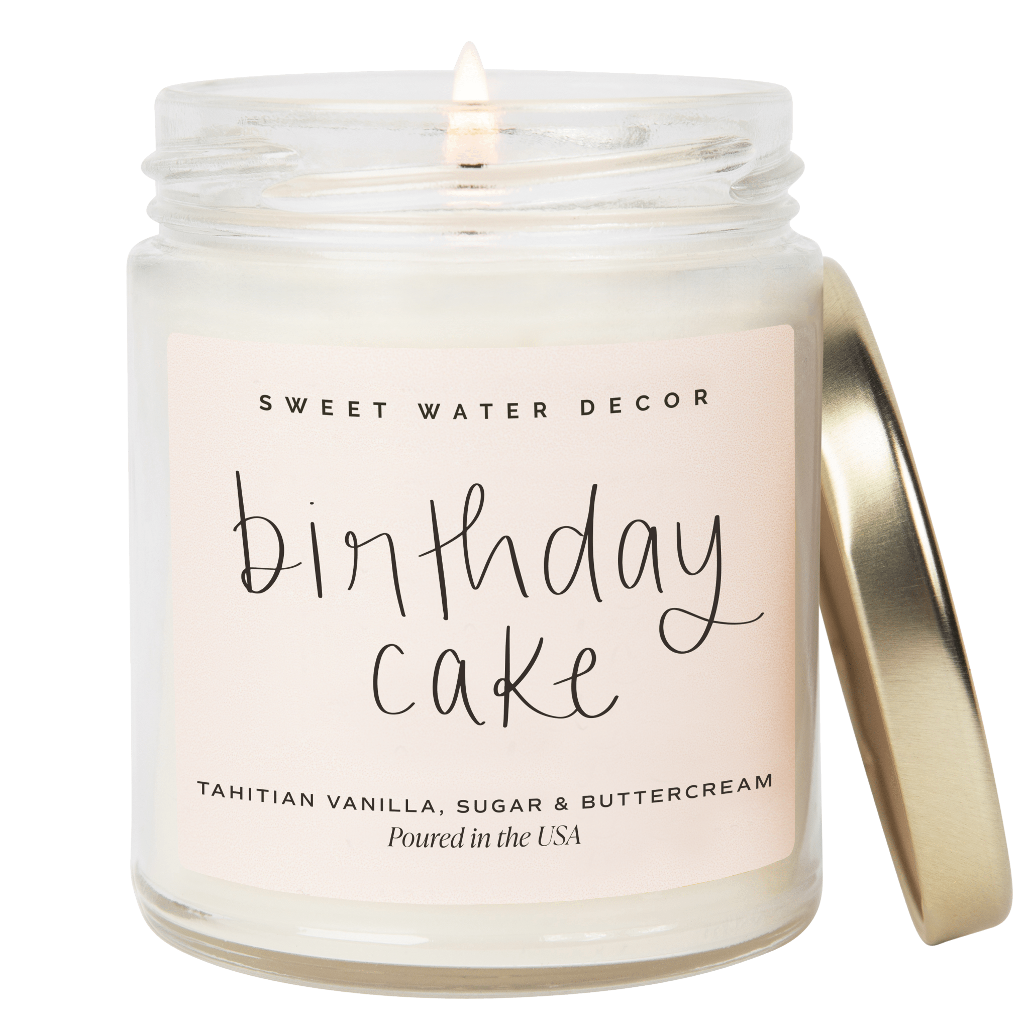 Birthday Cake Soy Candle - Clear Jar - 9 oz - Bexa Boutique