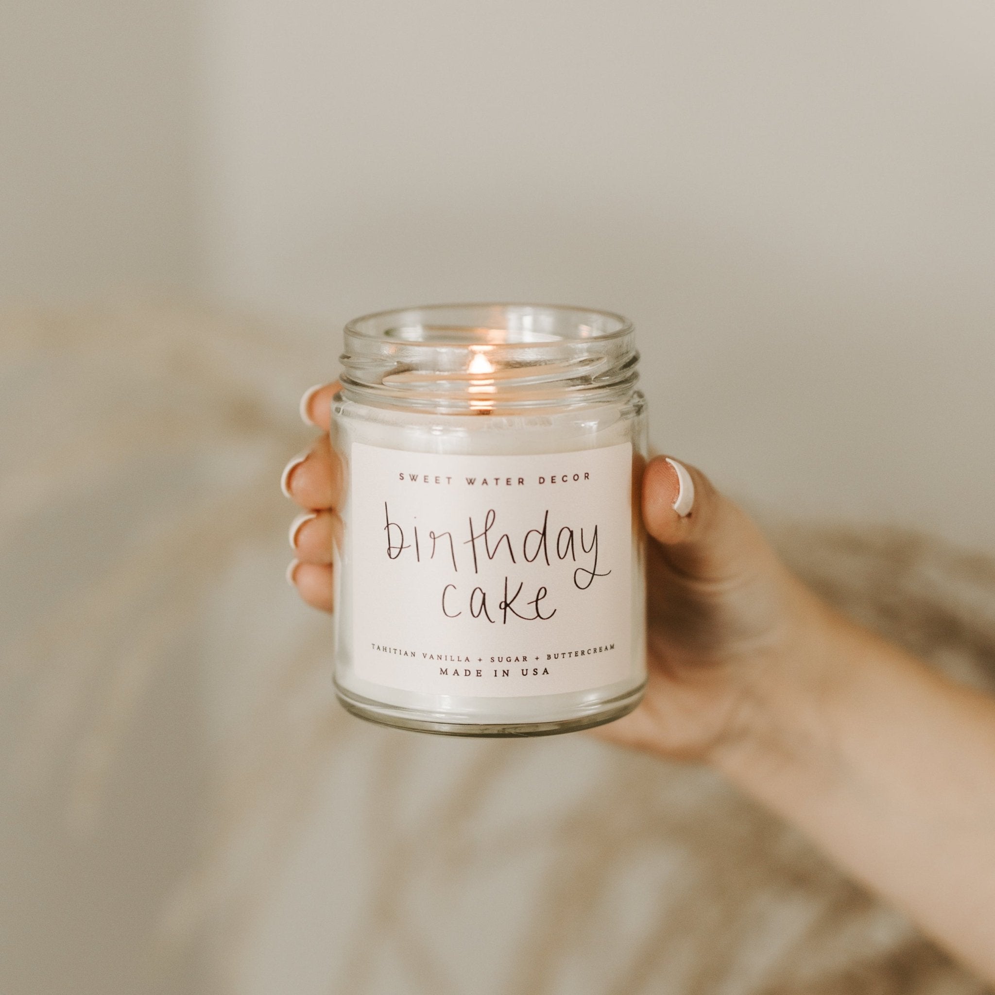 Birthday Cake Soy Candle - Clear Jar - 9 oz - Bexa Boutique