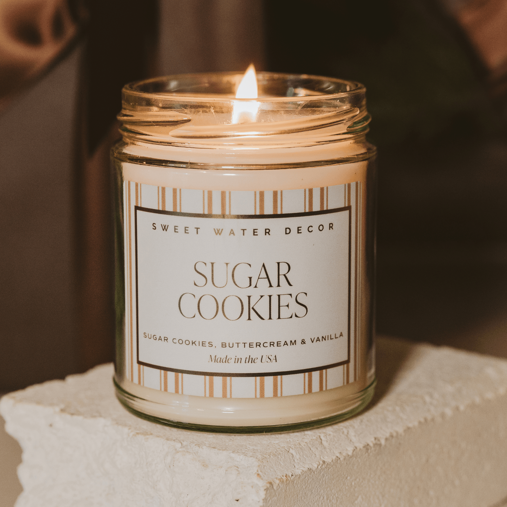 Sugar Cookies Soy Candle - 9 oz Patterned Clear Jar - Bexa Boutique