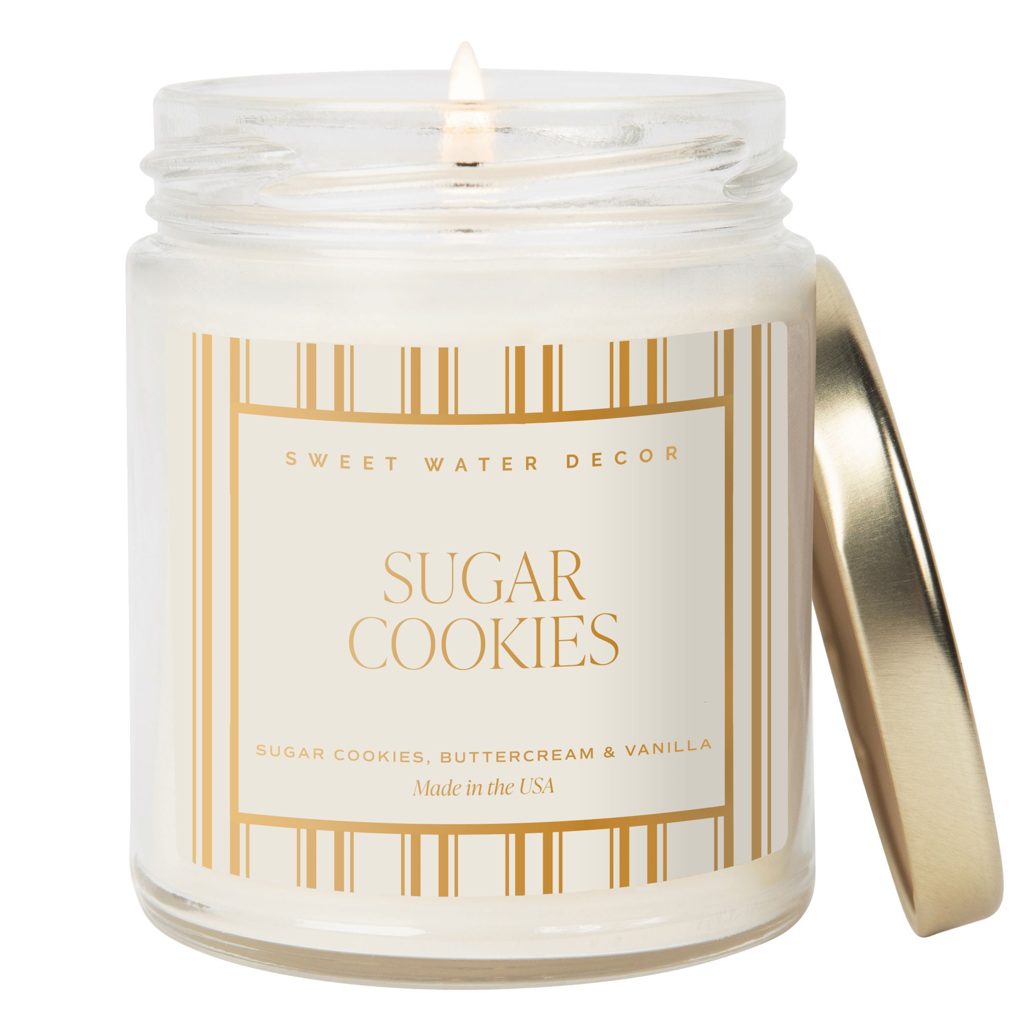 Sugar Cookies Soy Candle - 9 oz Patterned Clear Jar - Bexa Boutique