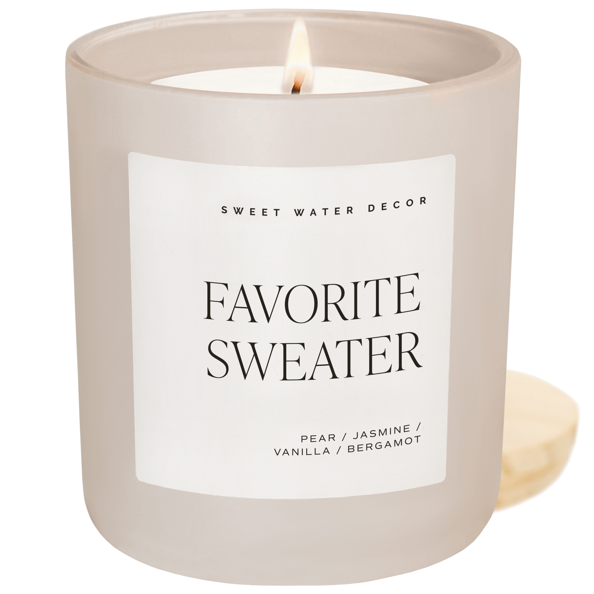 Favorite Sweater Soy Candle - Tan Matte Jar - 15 oz (Cashmere and Vanilla) - Bexa Boutique