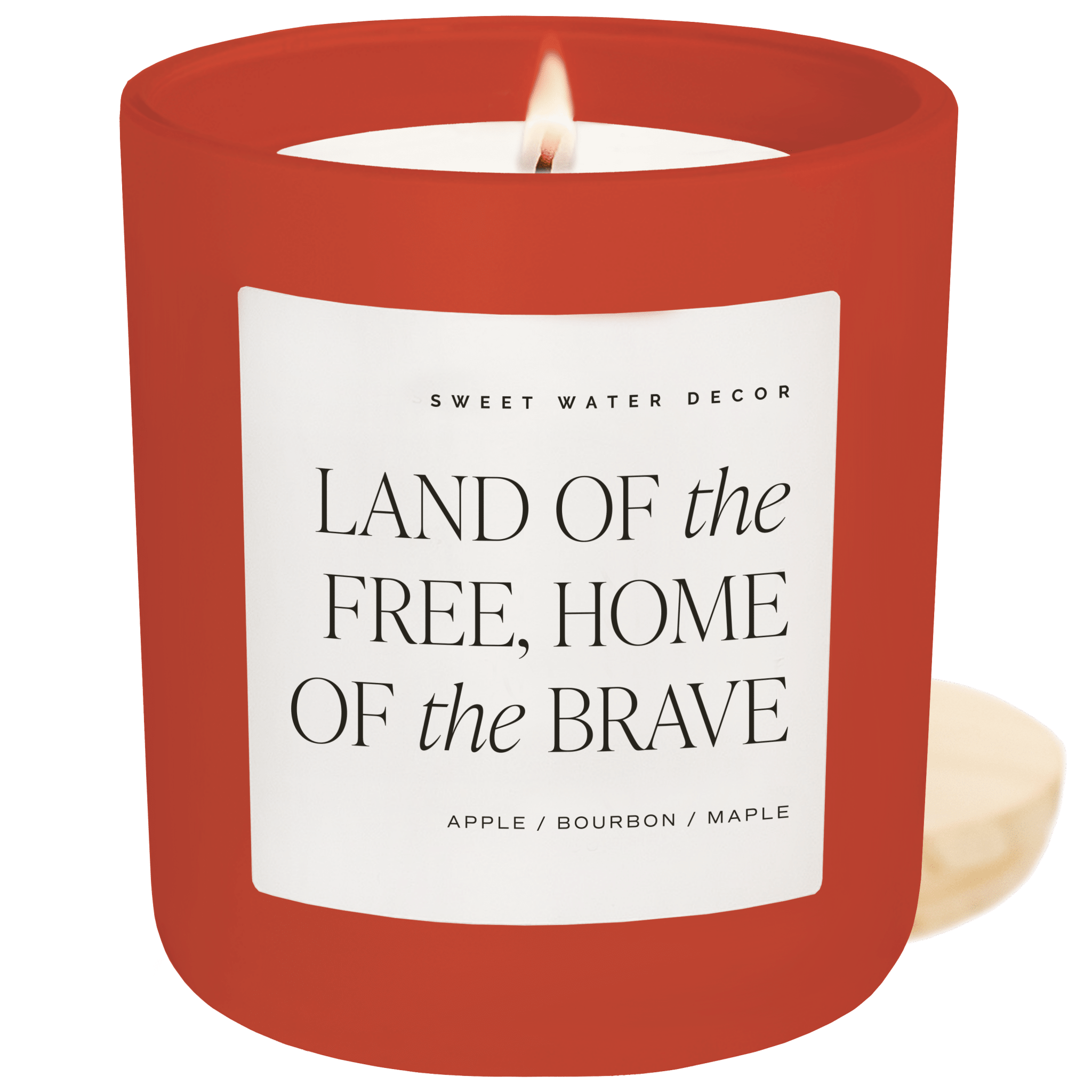 Land of the Free Home of the Brave Soy Candle - Red Matte Jar - 15 oz - Bexa Boutique