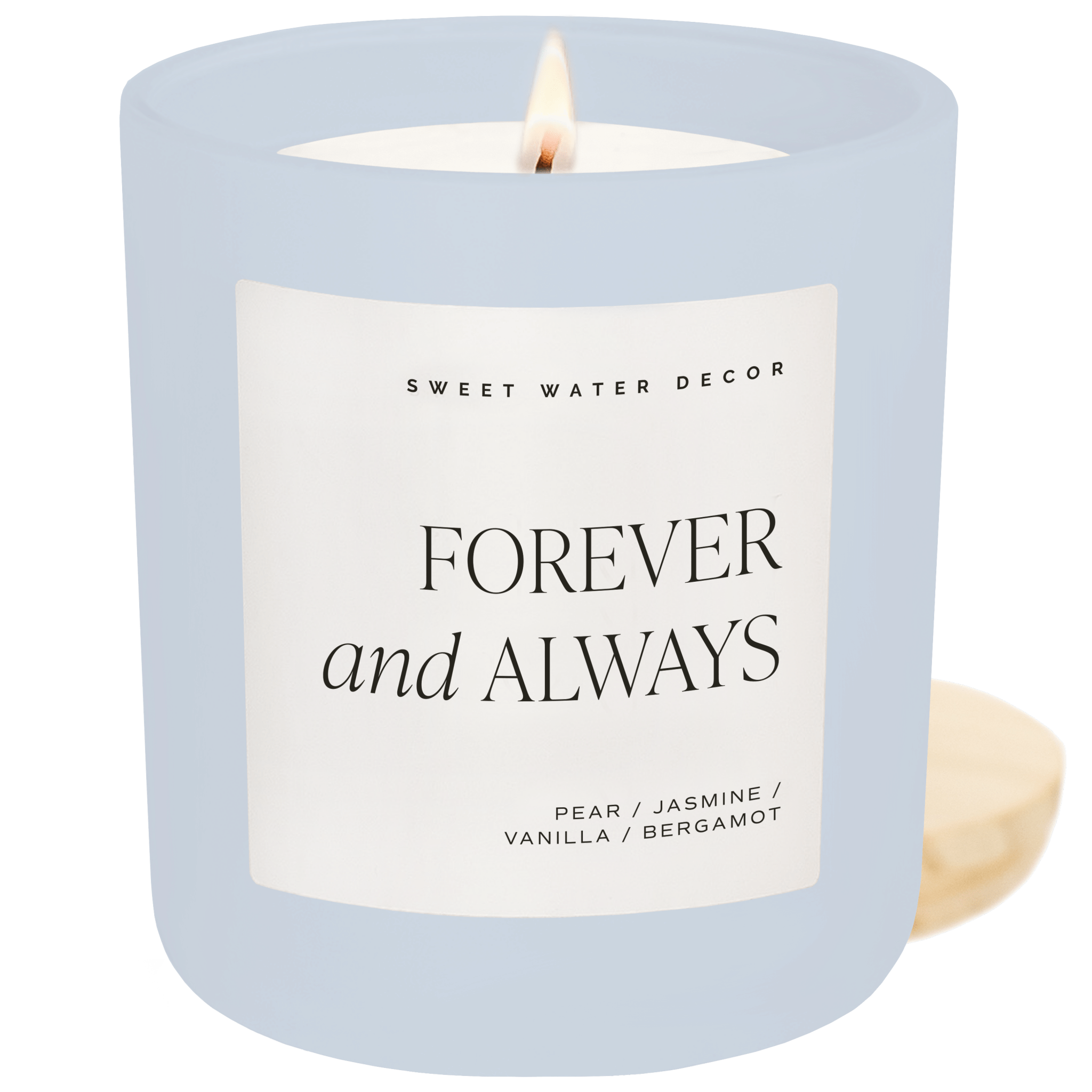 Forever and Always Soy Candle - Blue Matte Jar - 15 oz (Cashmere and Vanilla) - Bexa Boutique