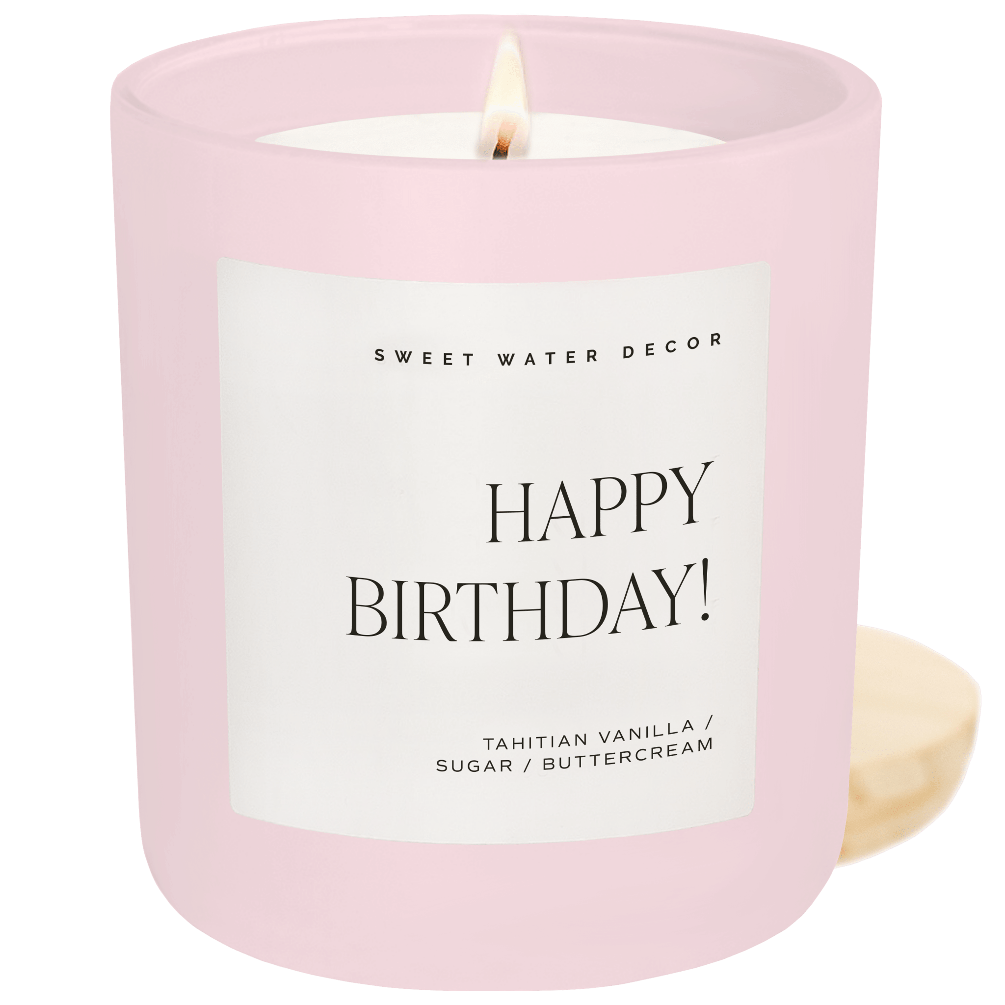 Happy Birthday Soy Candle - Pink Matte Jar - 15 oz (Vanilla Buttercream) - Bexa Boutique