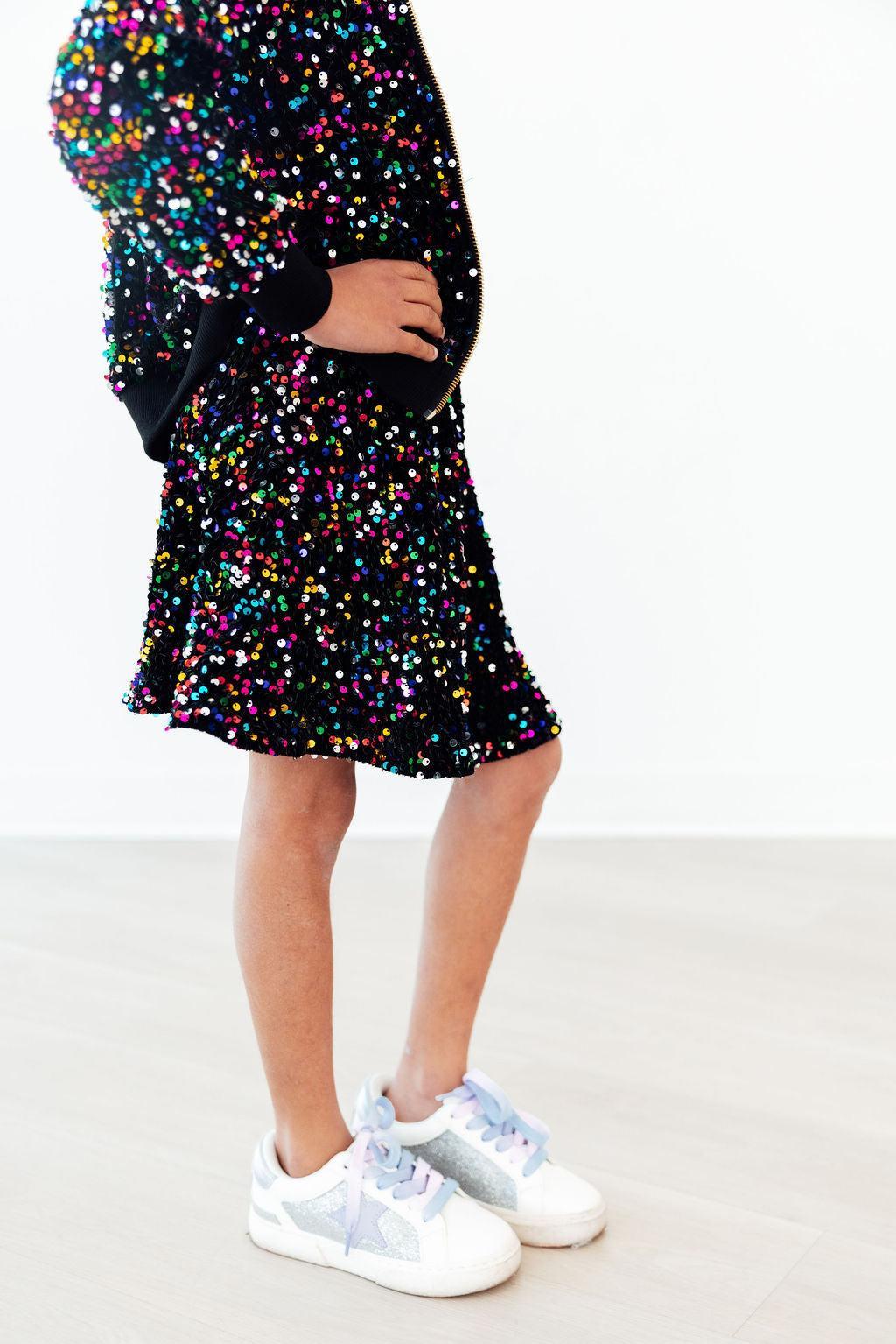Confetti Velvet Sequin Twirl Skort - Bexa Boutique