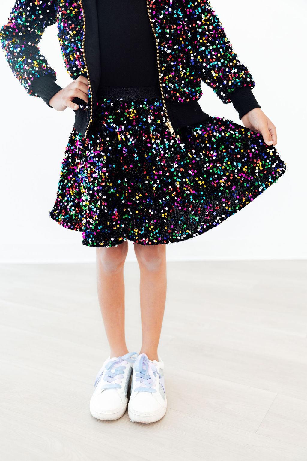 Confetti Velvet Sequin Twirl Skort - Bexa Boutique