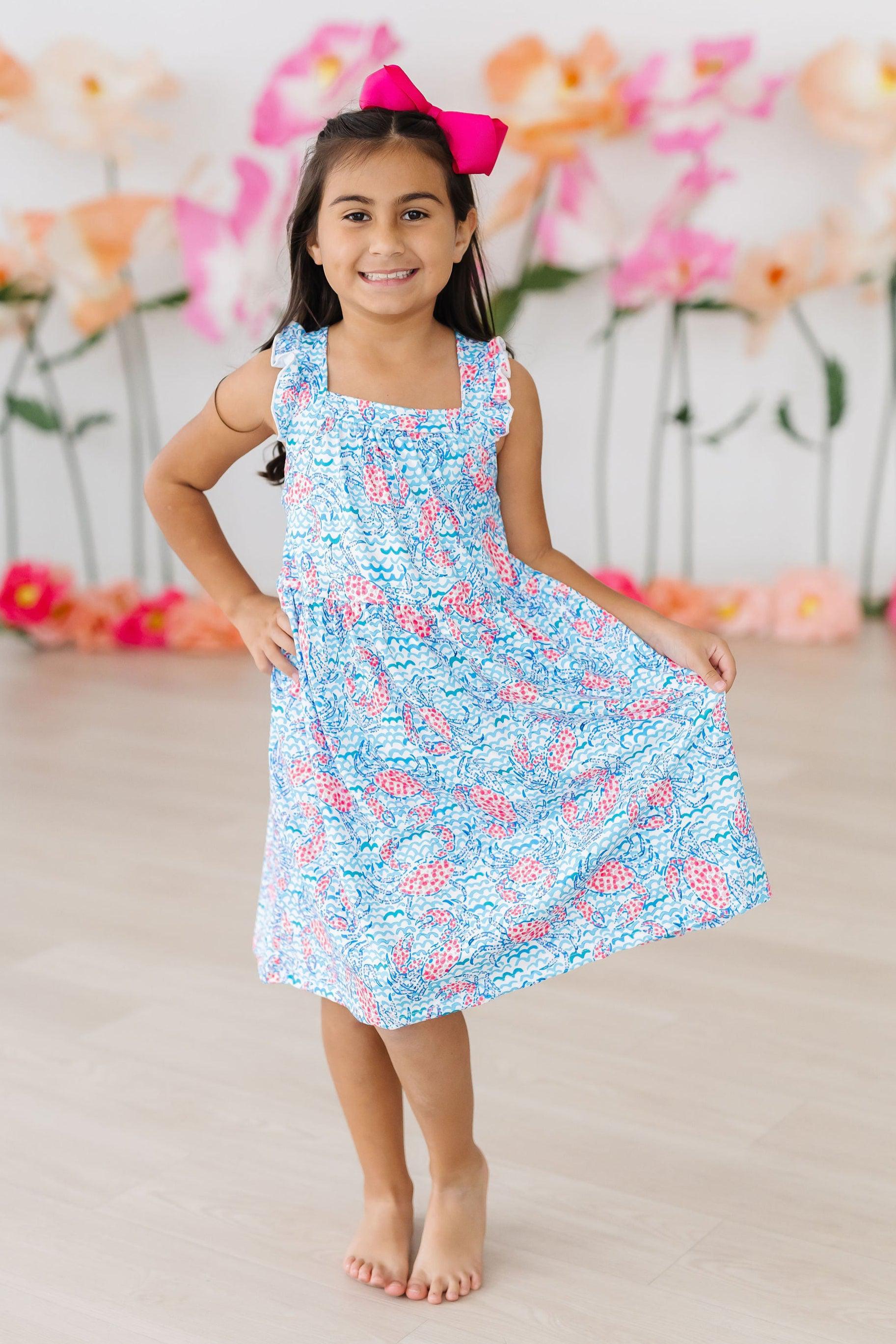 Crab Walk Ruffle Cross Back Dress - Bexa Boutique