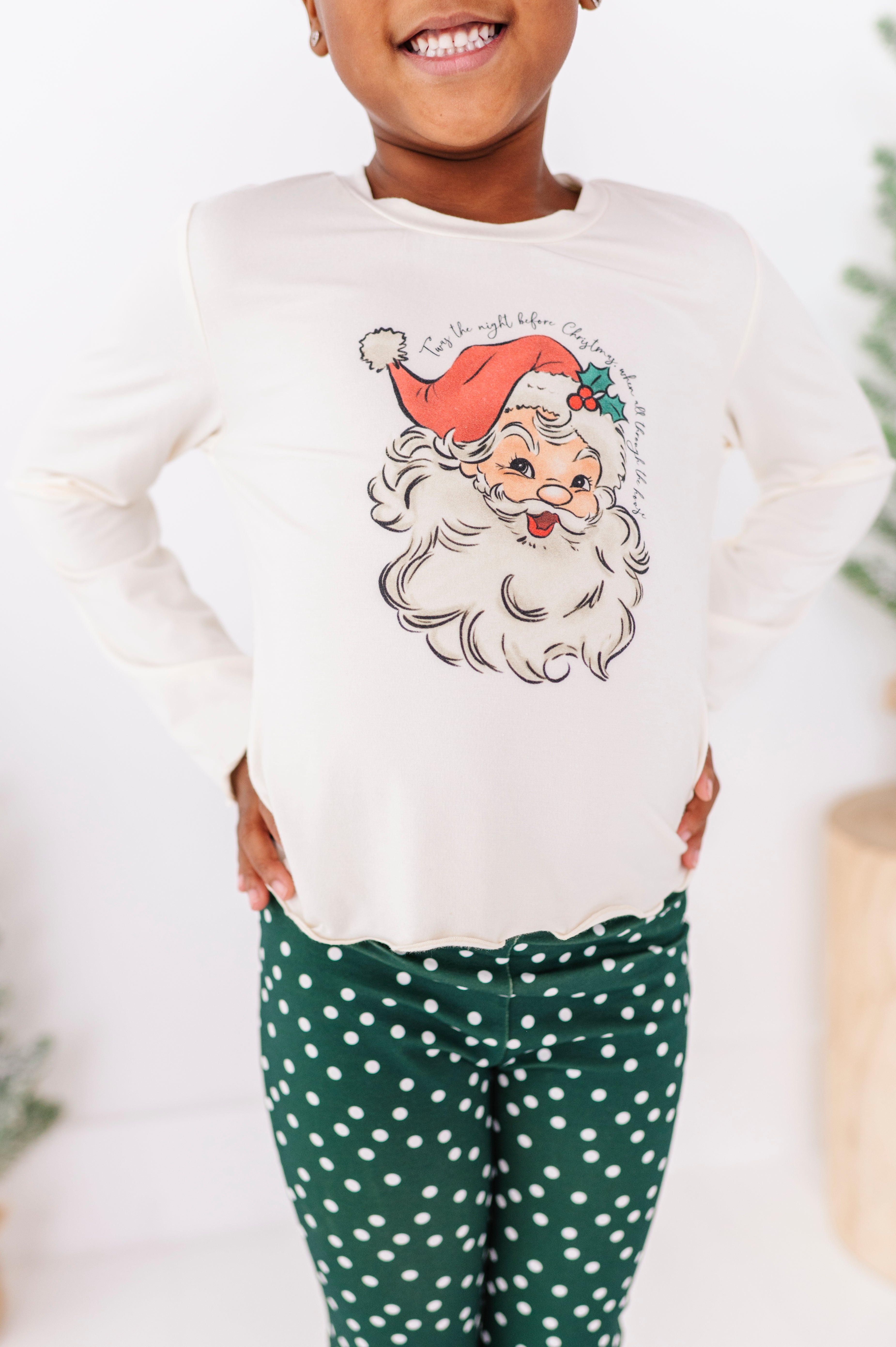 Jolly Santa Top| Bamboo Long Sleeve