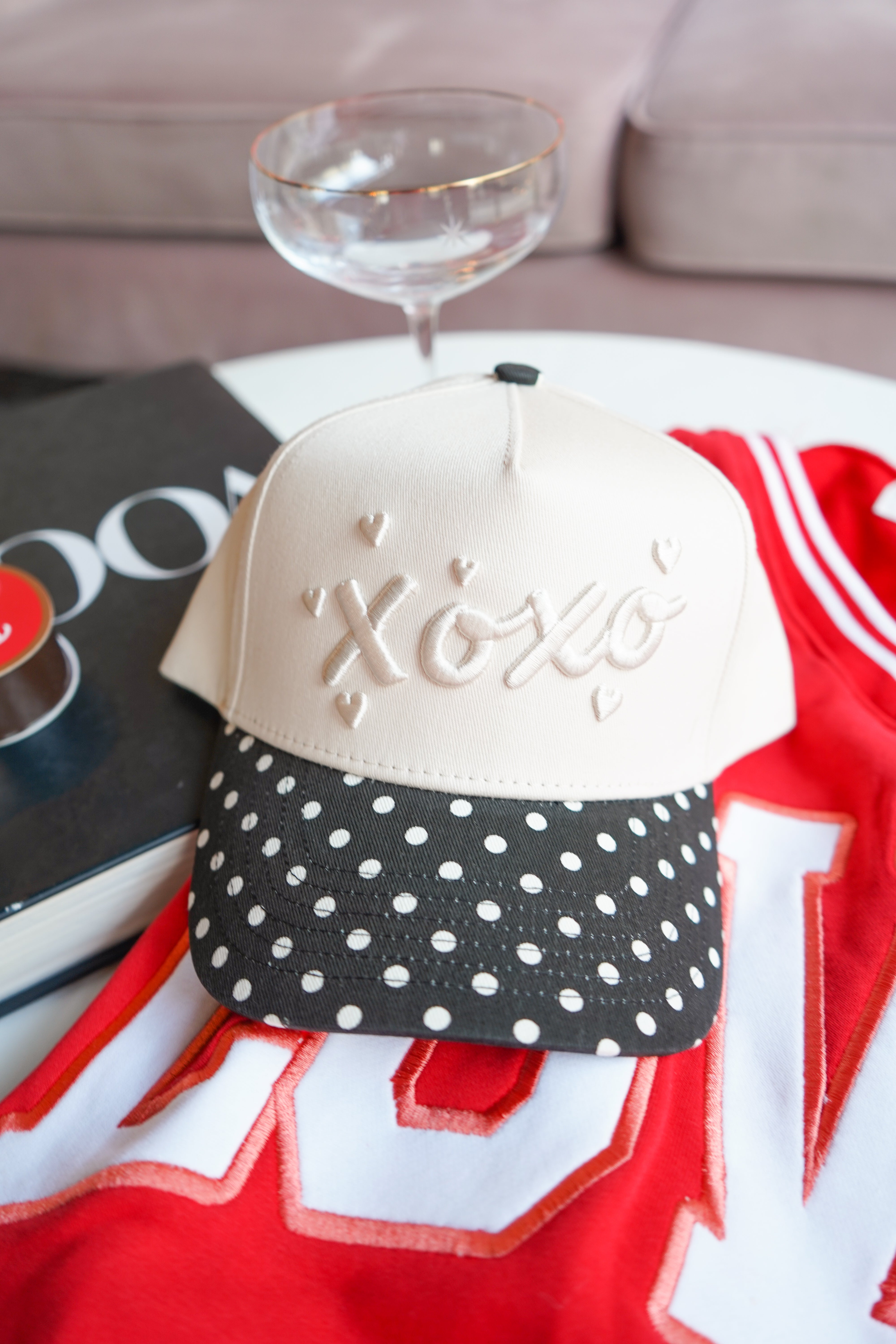 Xoxo - Black Polka Dot Vintage Trucker Hat - Bexa Boutique