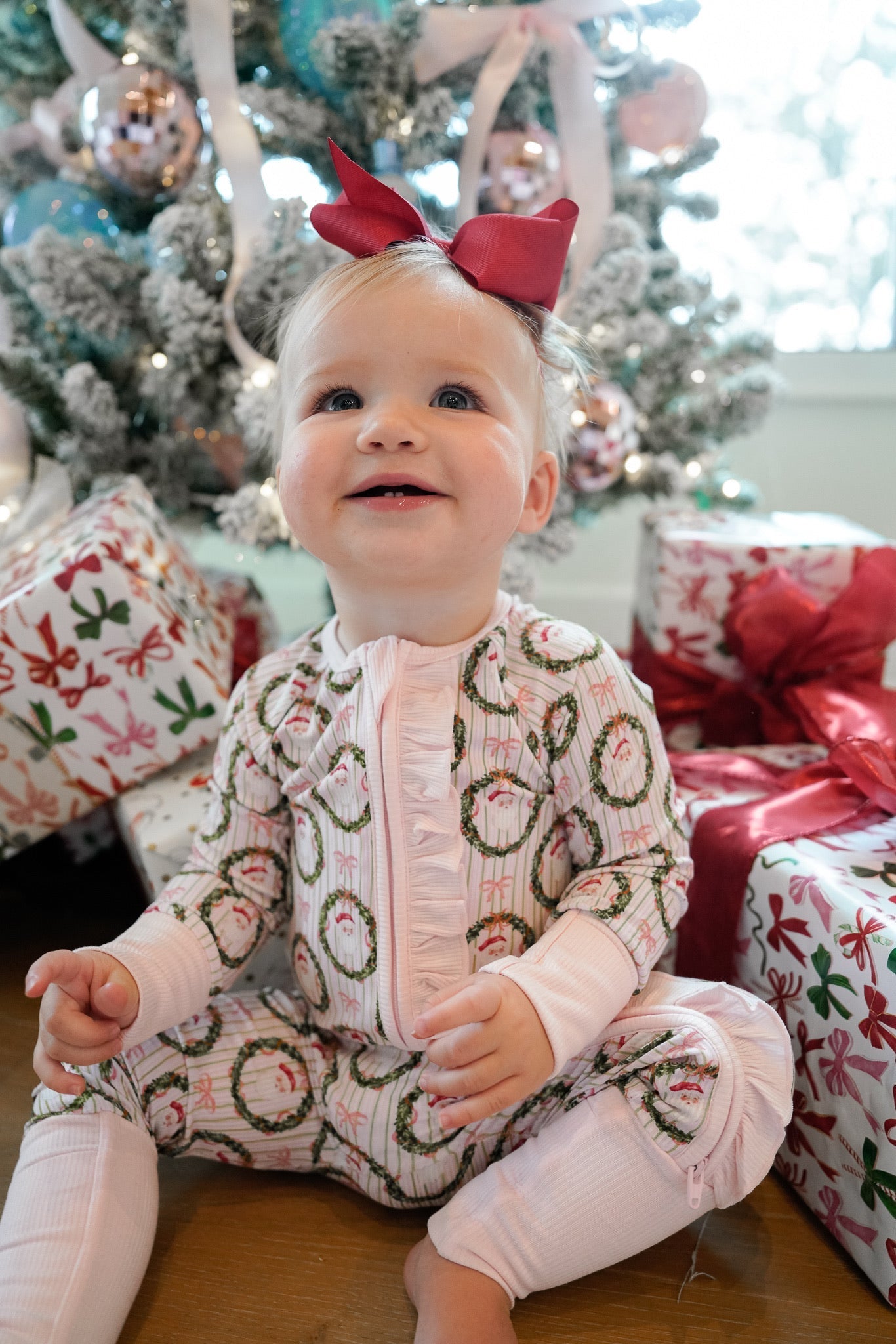 Pink Santa - Ribbed Bamboo Sleeper - Bexa Boutique