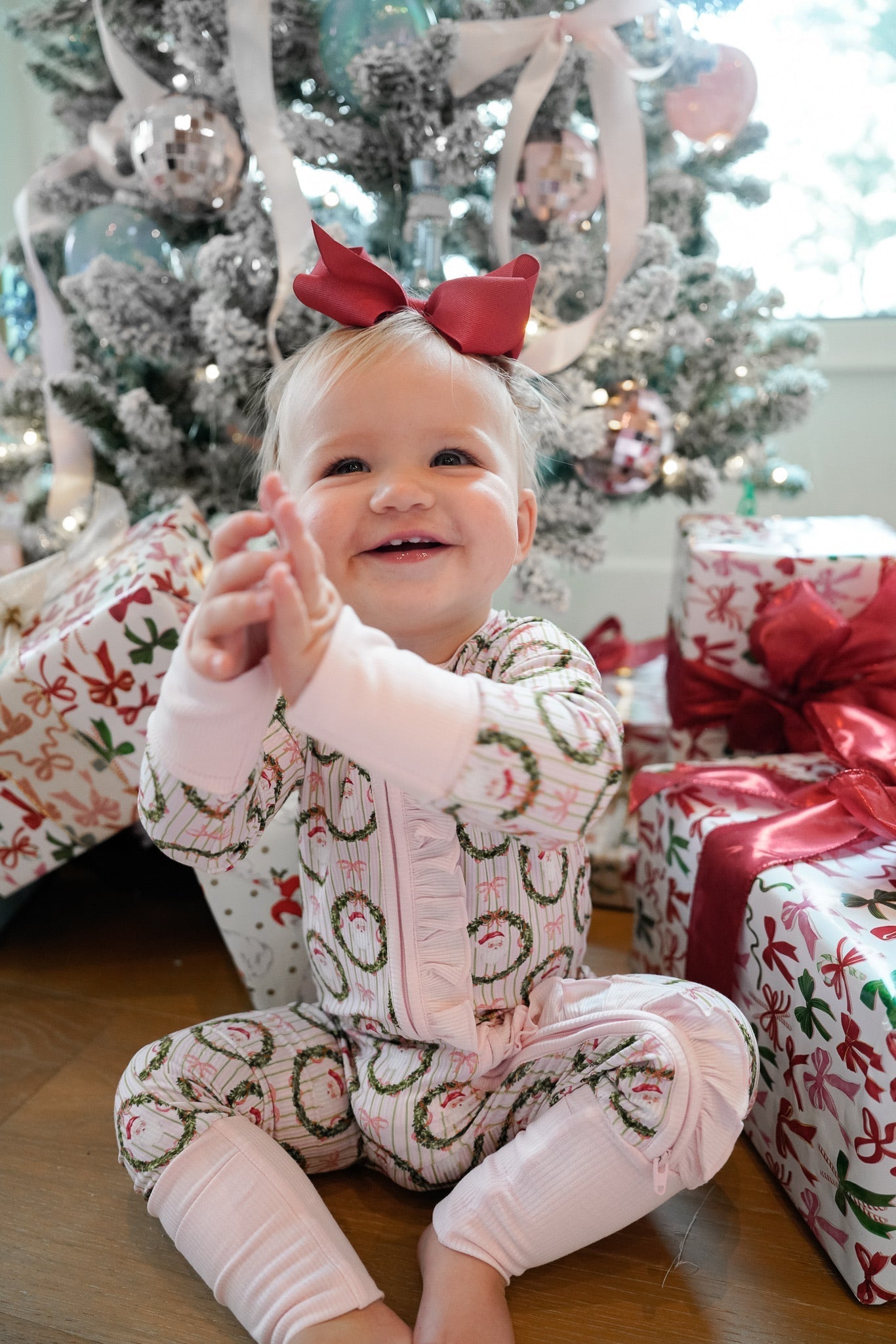 Pink Santa - Ribbed Bamboo Sleeper - Bexa Boutique