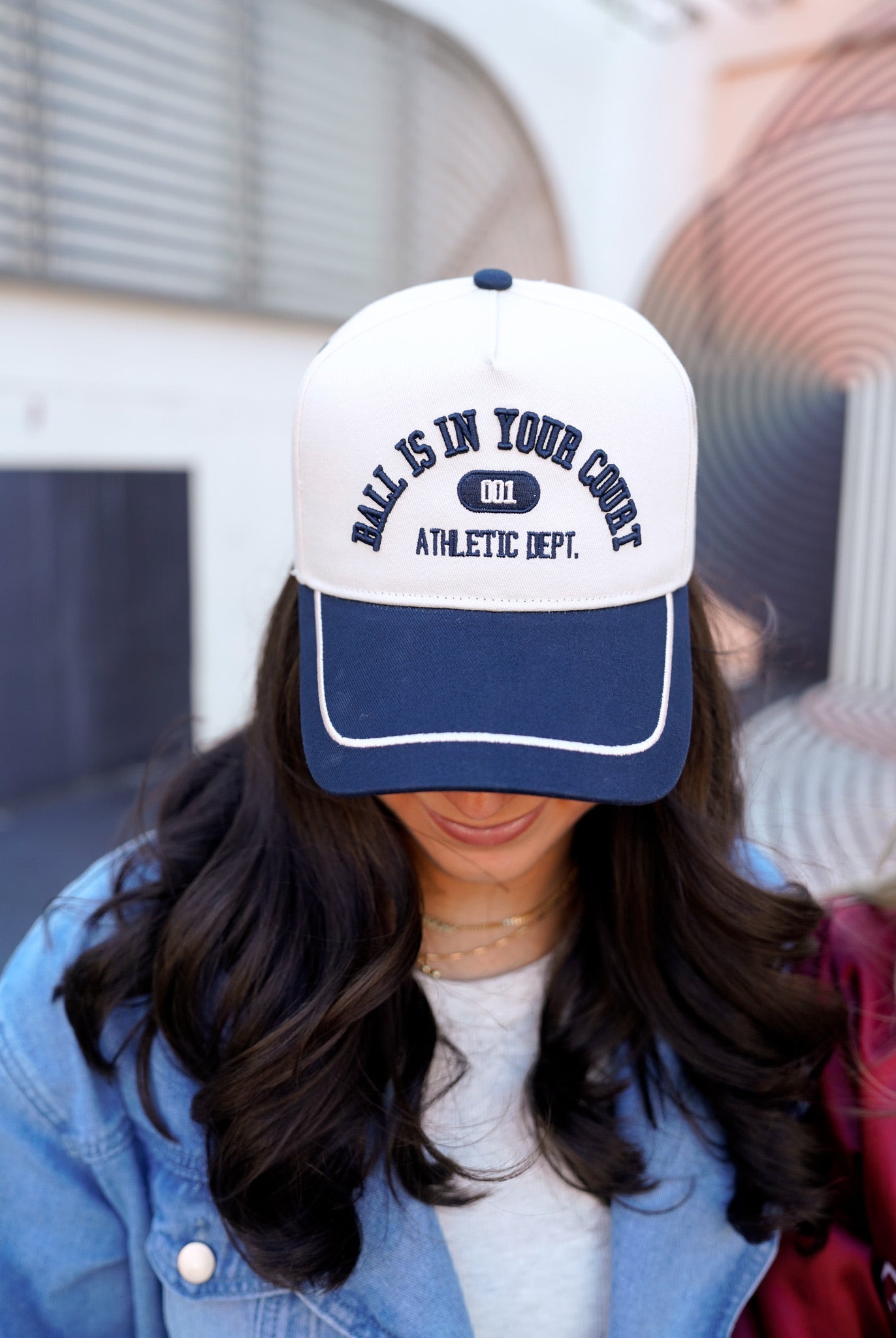 Ball is in your Court - Navy Vintage Trucker Hat - Bexa Boutique