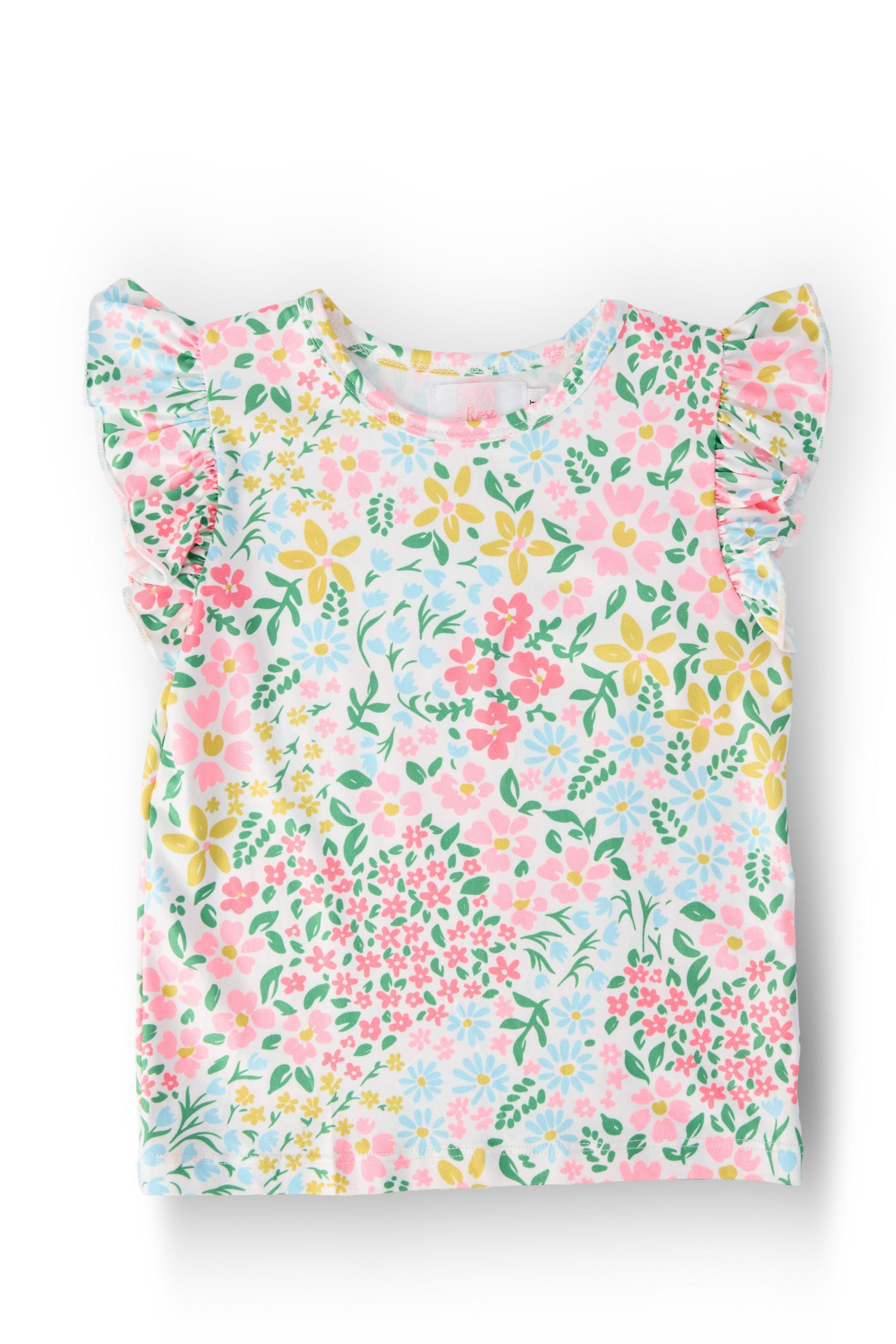 Daffodils S/S Ruffle Tee - Bexa Boutique