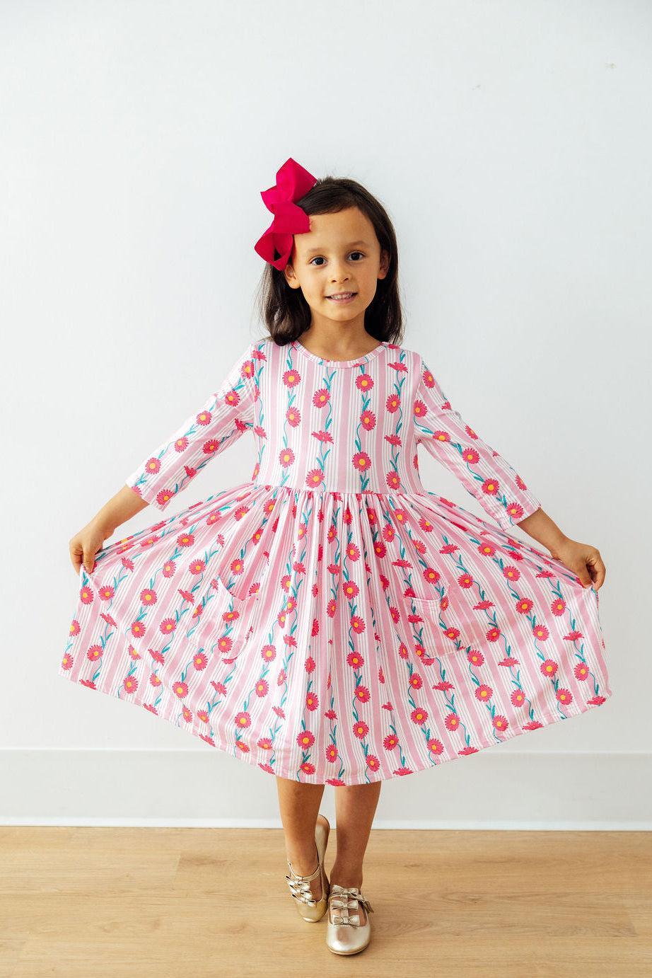 Daisy Chain 3/4 Sleeve Pocket Twirl Dress - Bexa Boutique